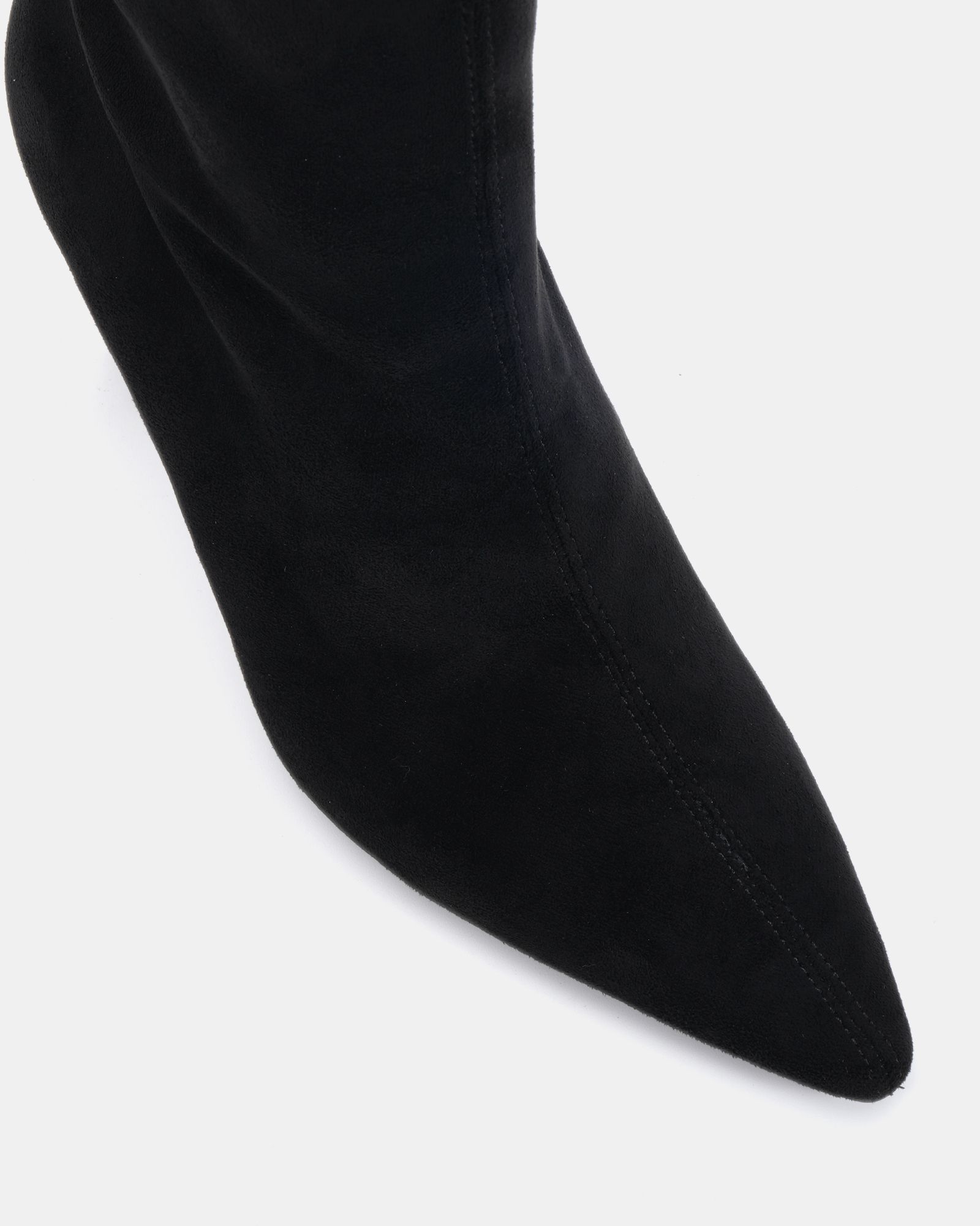 Wide Fit Kiss Black Point Toe Stiletto Stretch Ankle Boot