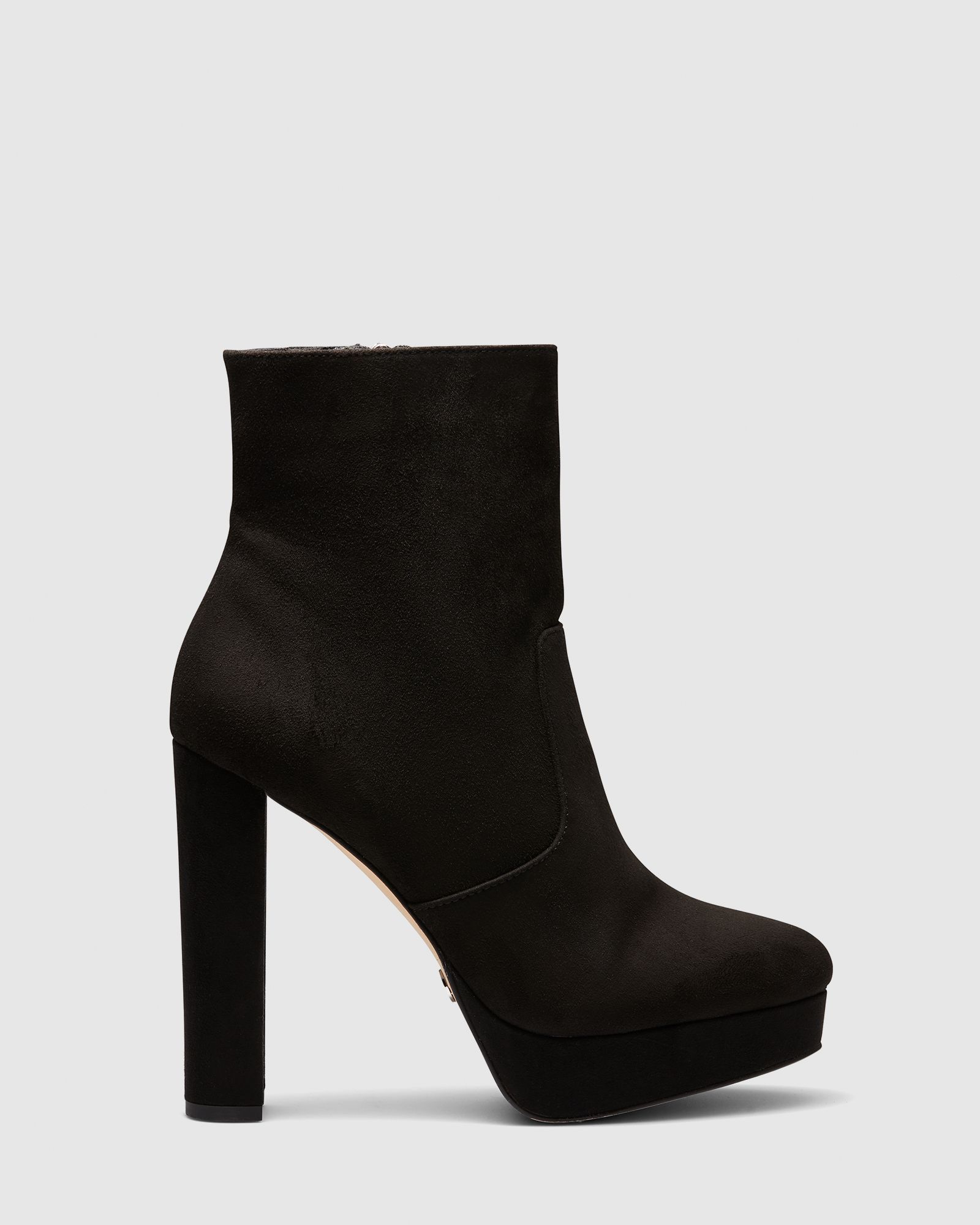 Kiwi Black Block Heel Platform Ankle Boot