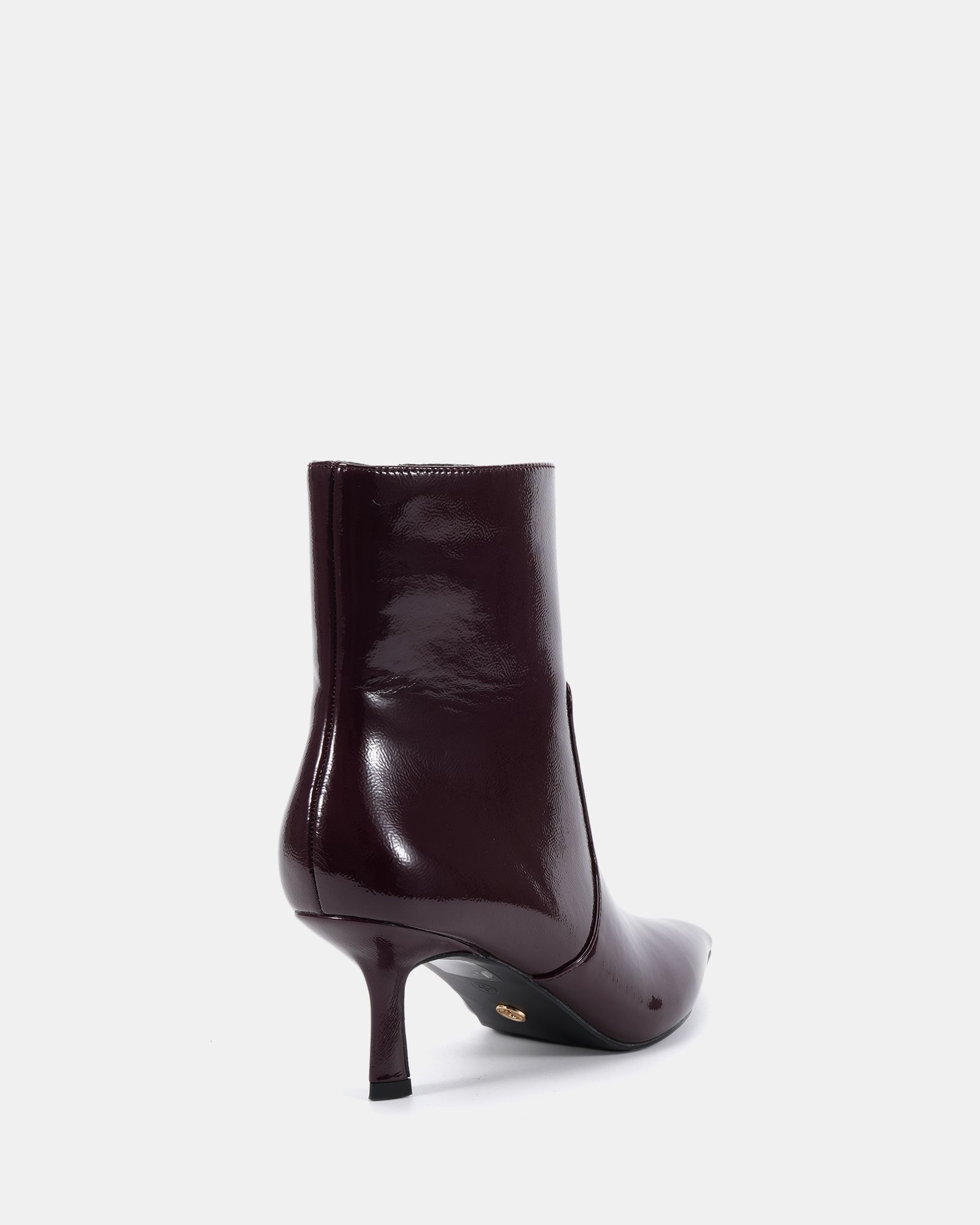 KYLIE Burgundy Mid Stiletto Heel Point Ankle Boot
