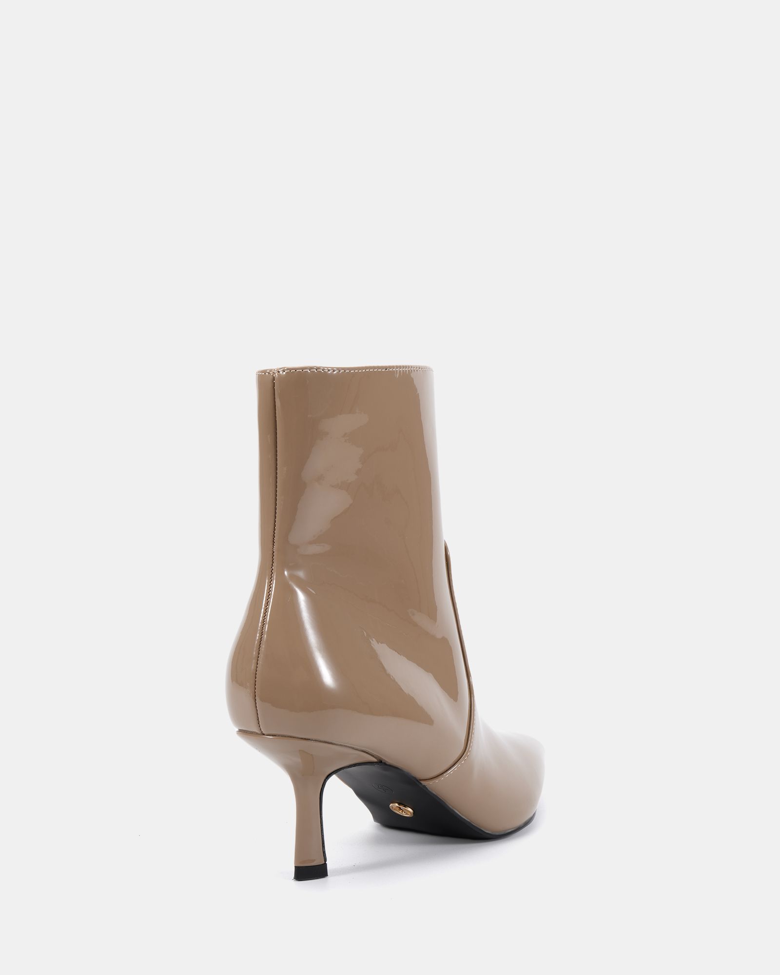 KYLIE Taupe Mid Stiletto Heel Point Ankle Boot