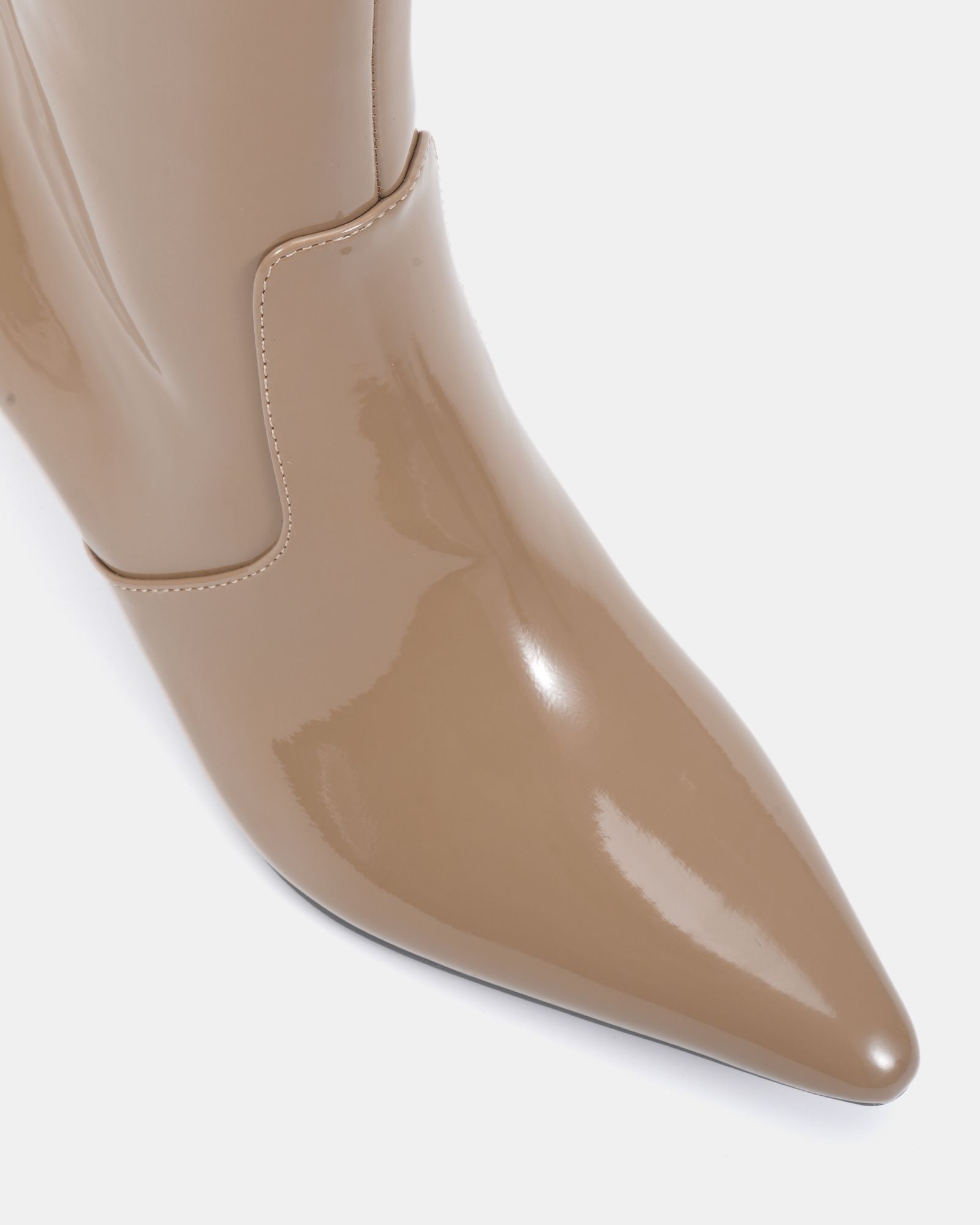 KYLIE Taupe Mid Stiletto Heel Point Ankle Boot