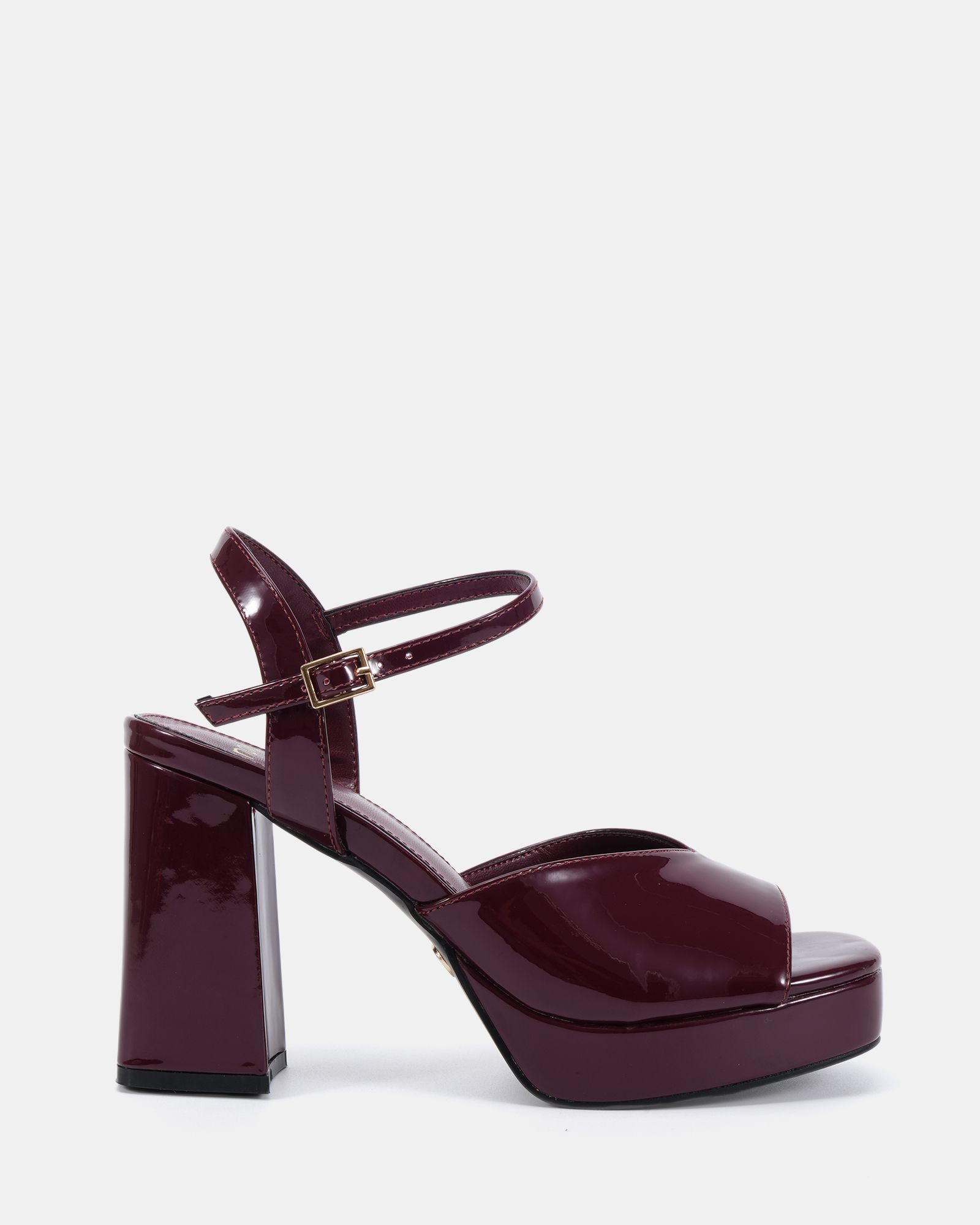 LAYLA Burgundy Platform Heeled Sandal