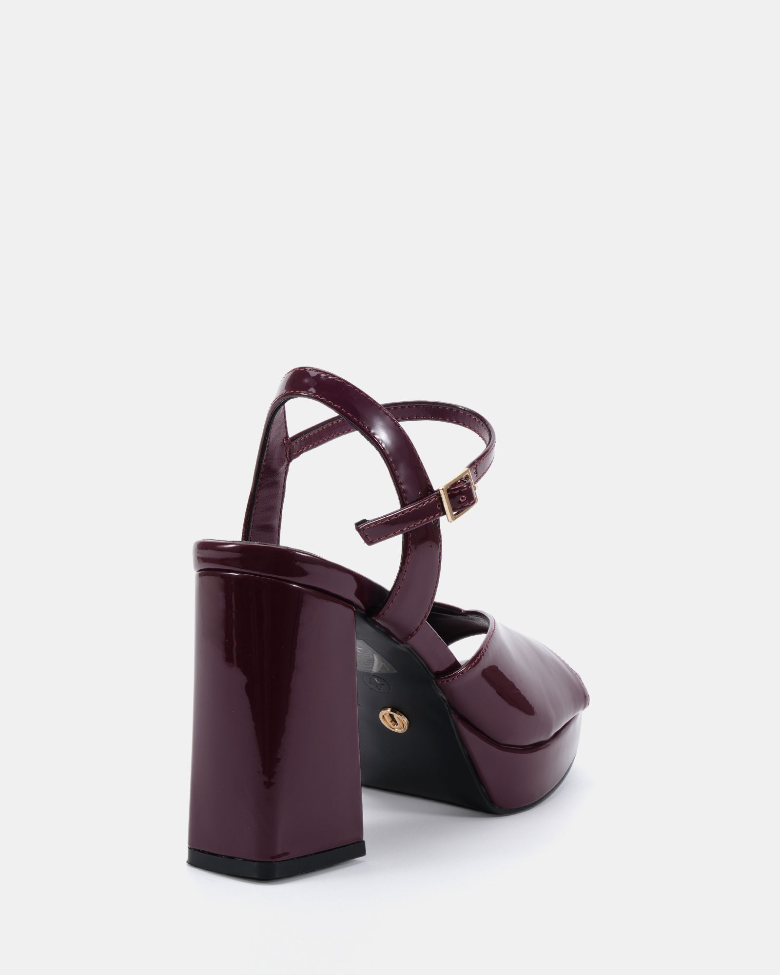 LAYLA Burgundy Platform Heeled Sandal