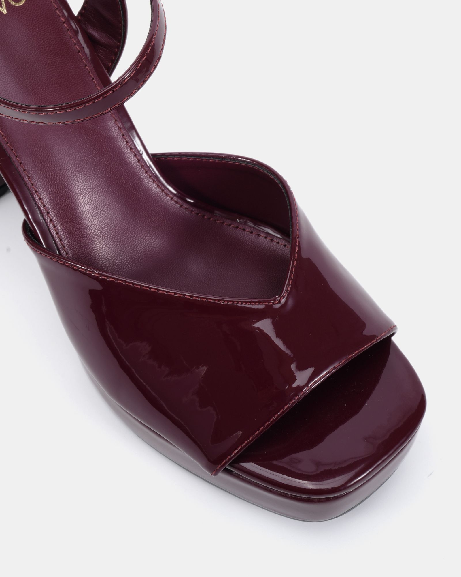 LAYLA Burgundy Platform Heeled Sandal