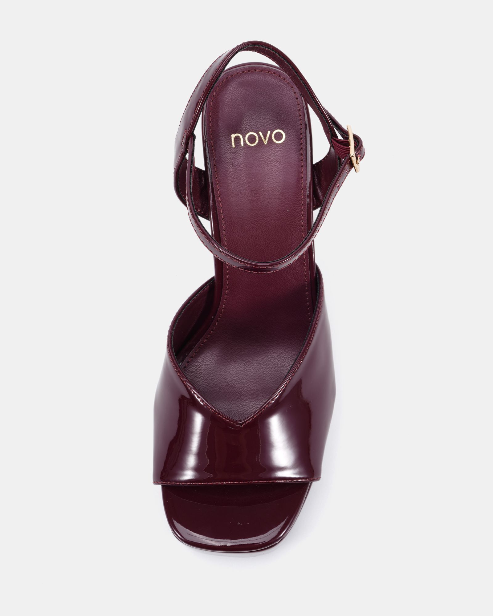 LAYLA Burgundy Platform Heeled Sandal