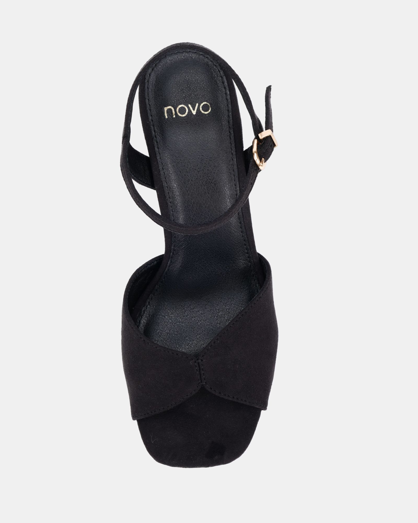 Wide Fit Lucie Black Platform Block Heel Sandal