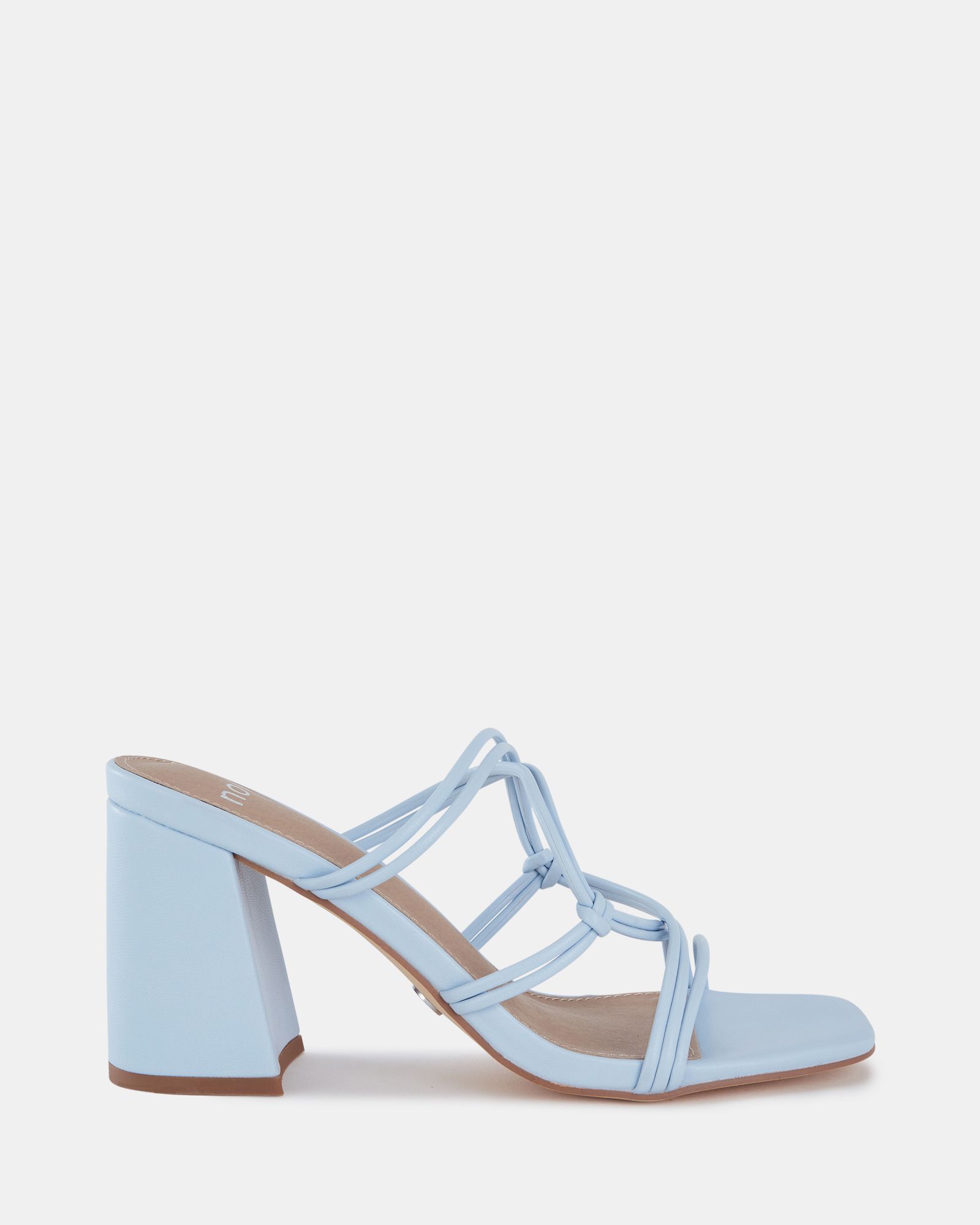 LUCKIE Blue Block Heel Mules