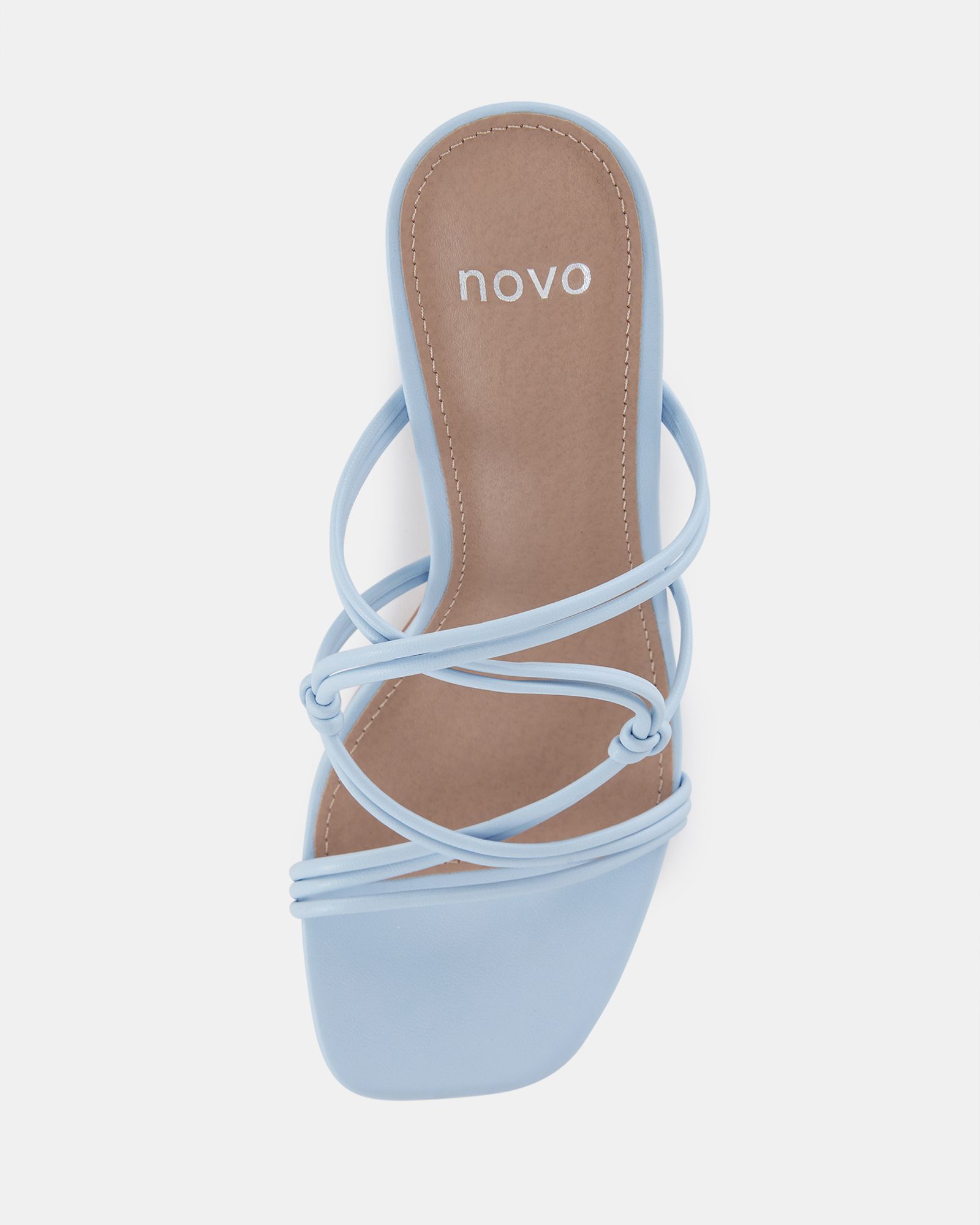 LUCKIE Blue Block Heel Mules