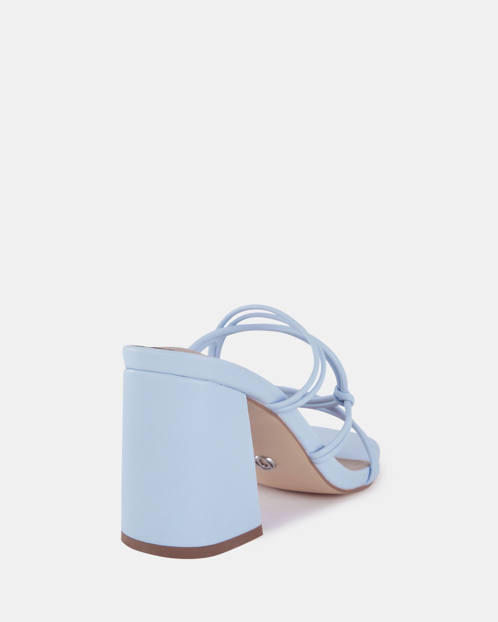 LUCKIE Blue Block Heel Mules