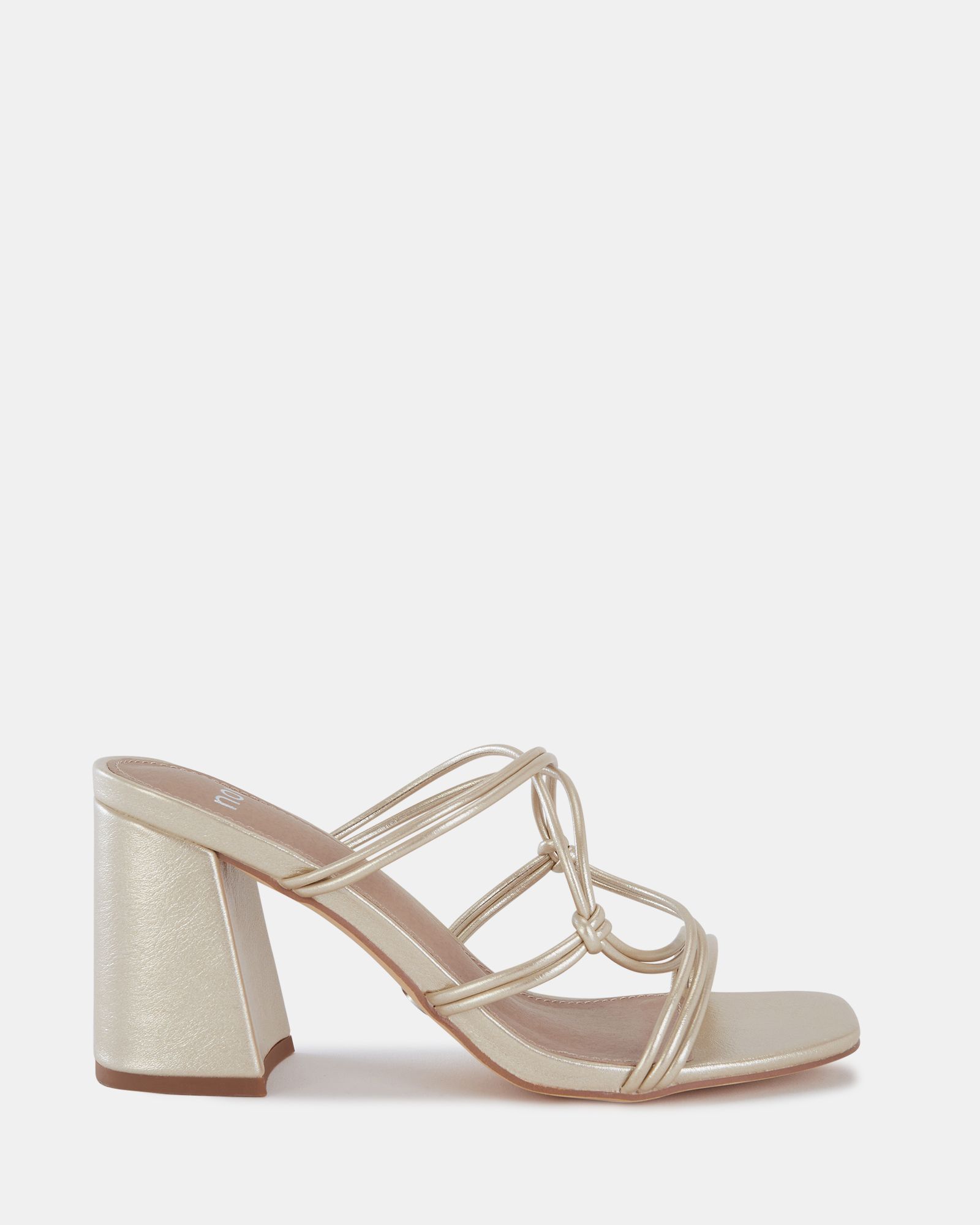 WIDE FIT LUCKIE Gold Block Heel Mules