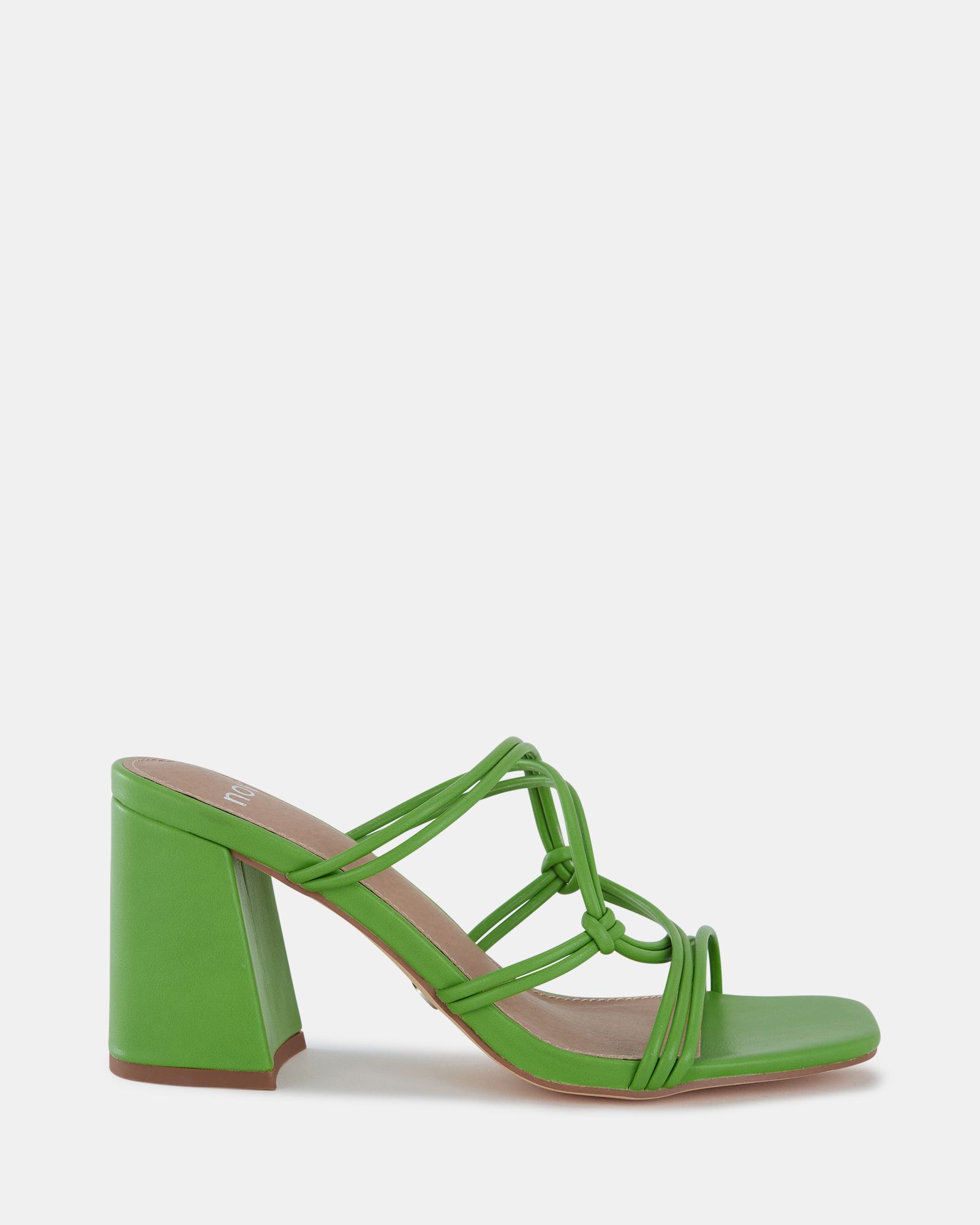 LUCKIE Green Block Heel Mules