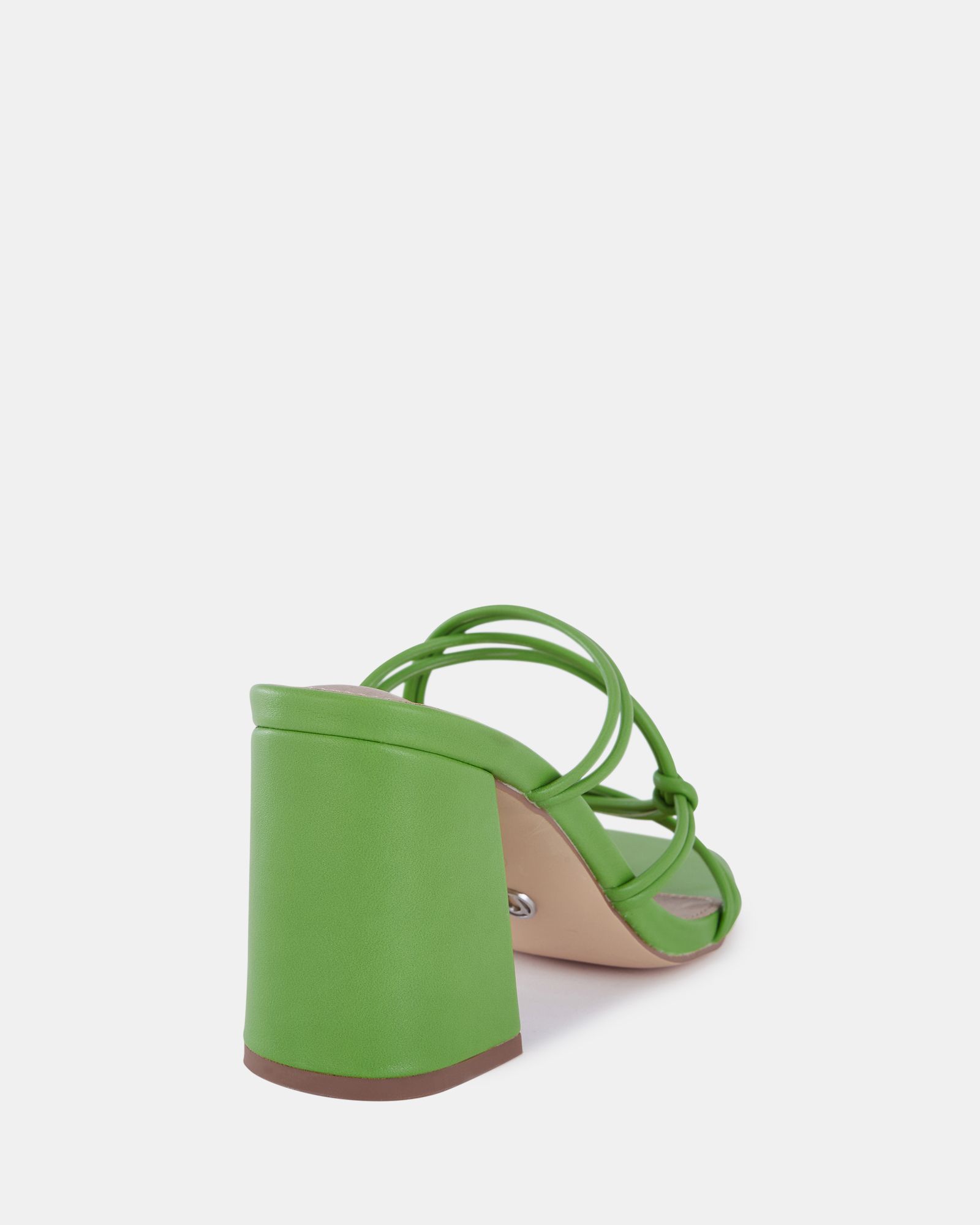 LUCKIE Green Block Heel Mules