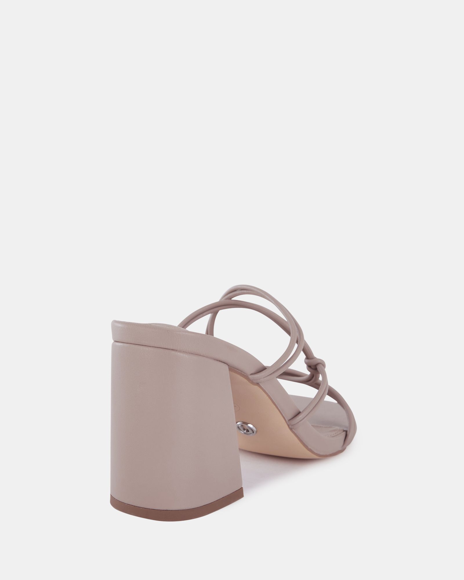 LUCKIE Nude Block Heel Mules