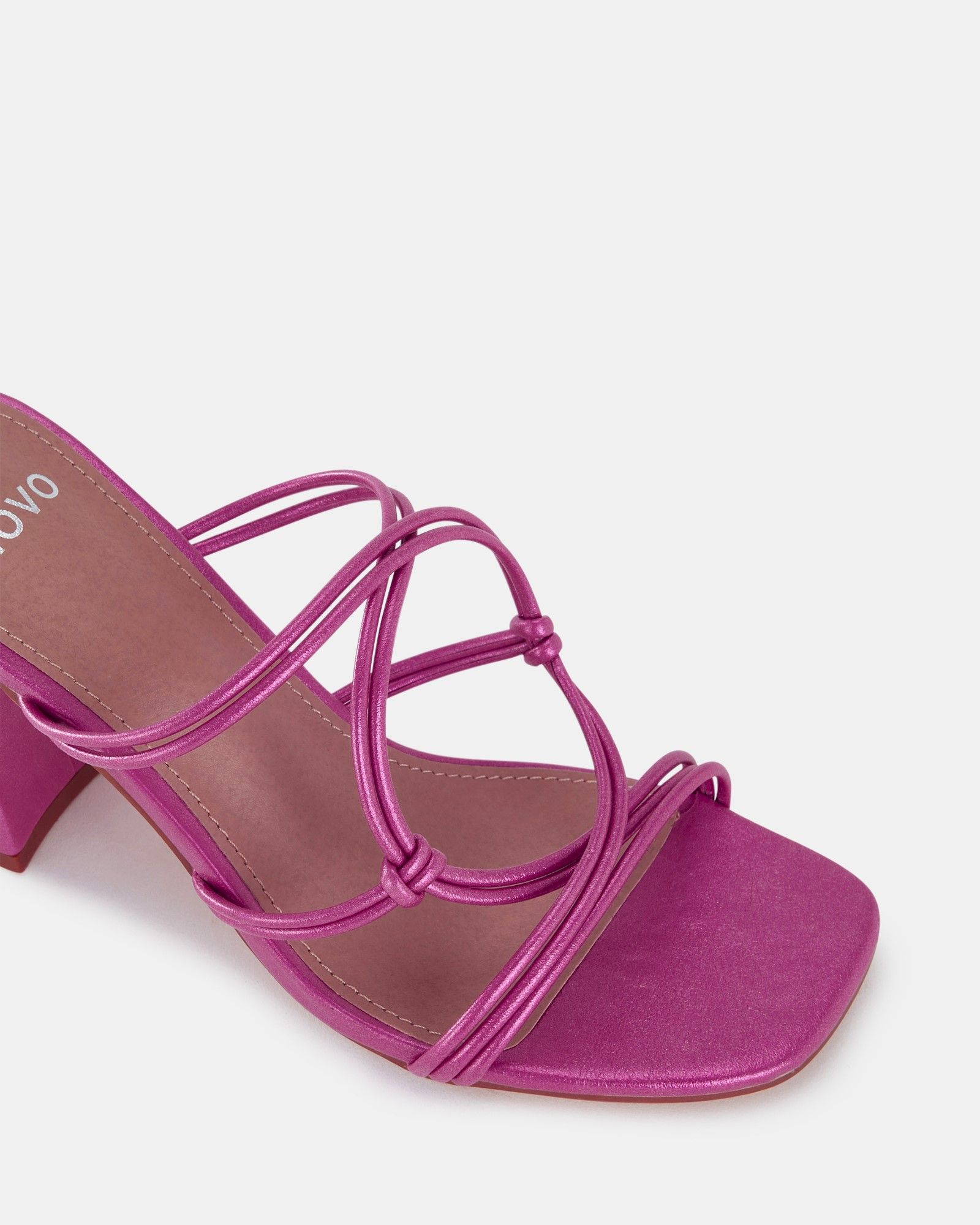 WIDE FIT LUCKIE Pink Block Heel Mules