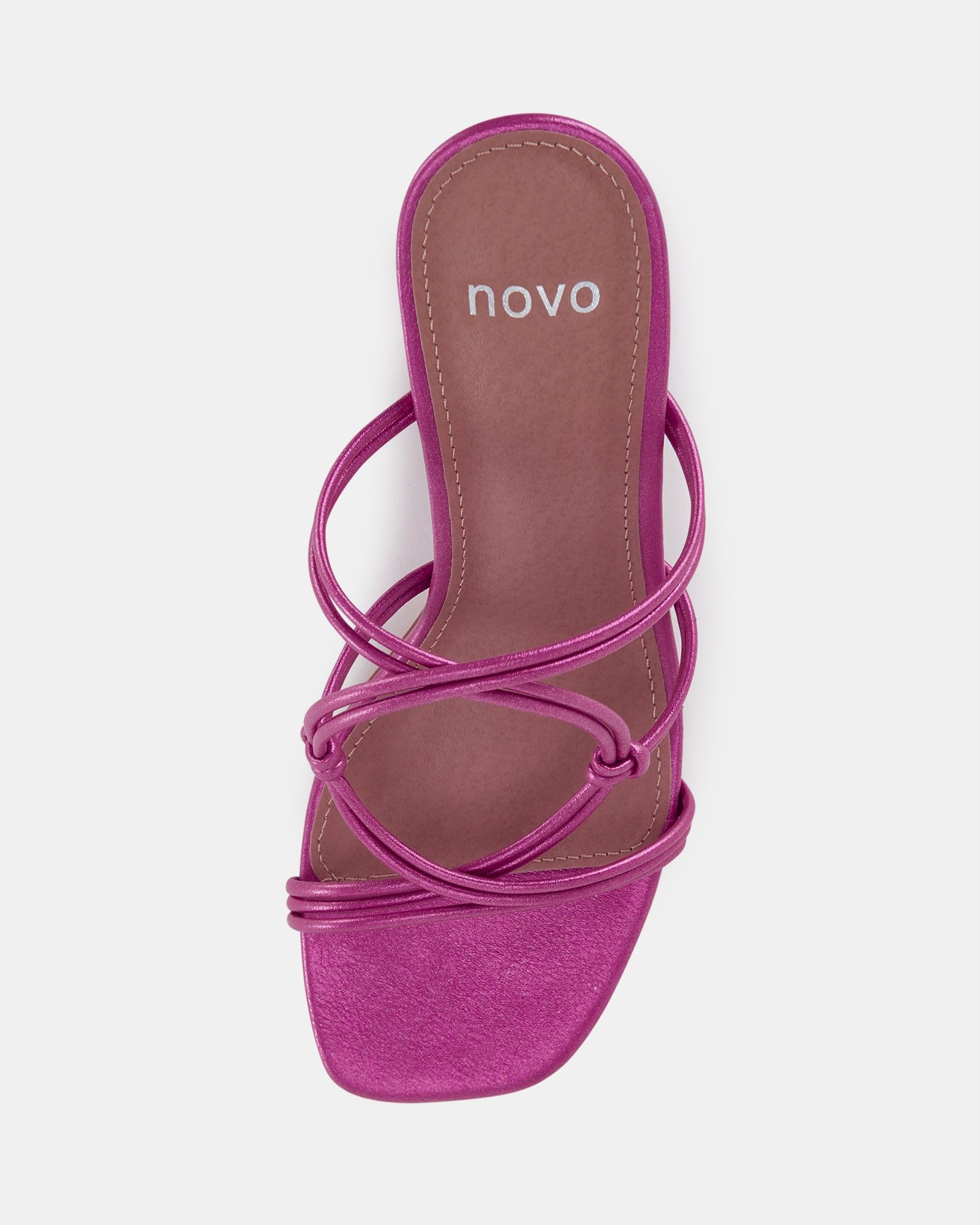 WIDE FIT LUCKIE Pink Block Heel Mules