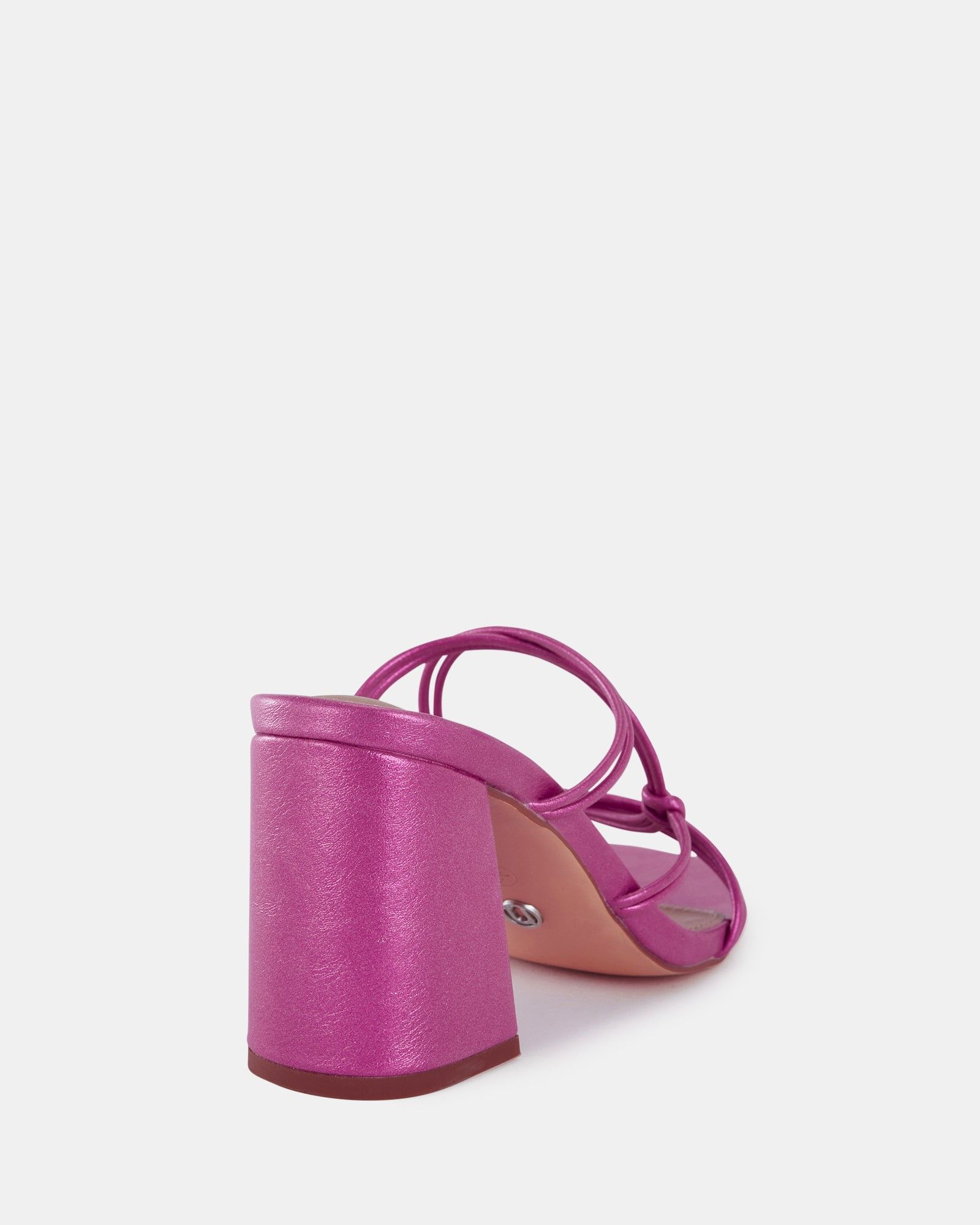 WIDE FIT LUCKIE Pink Block Heel Mules