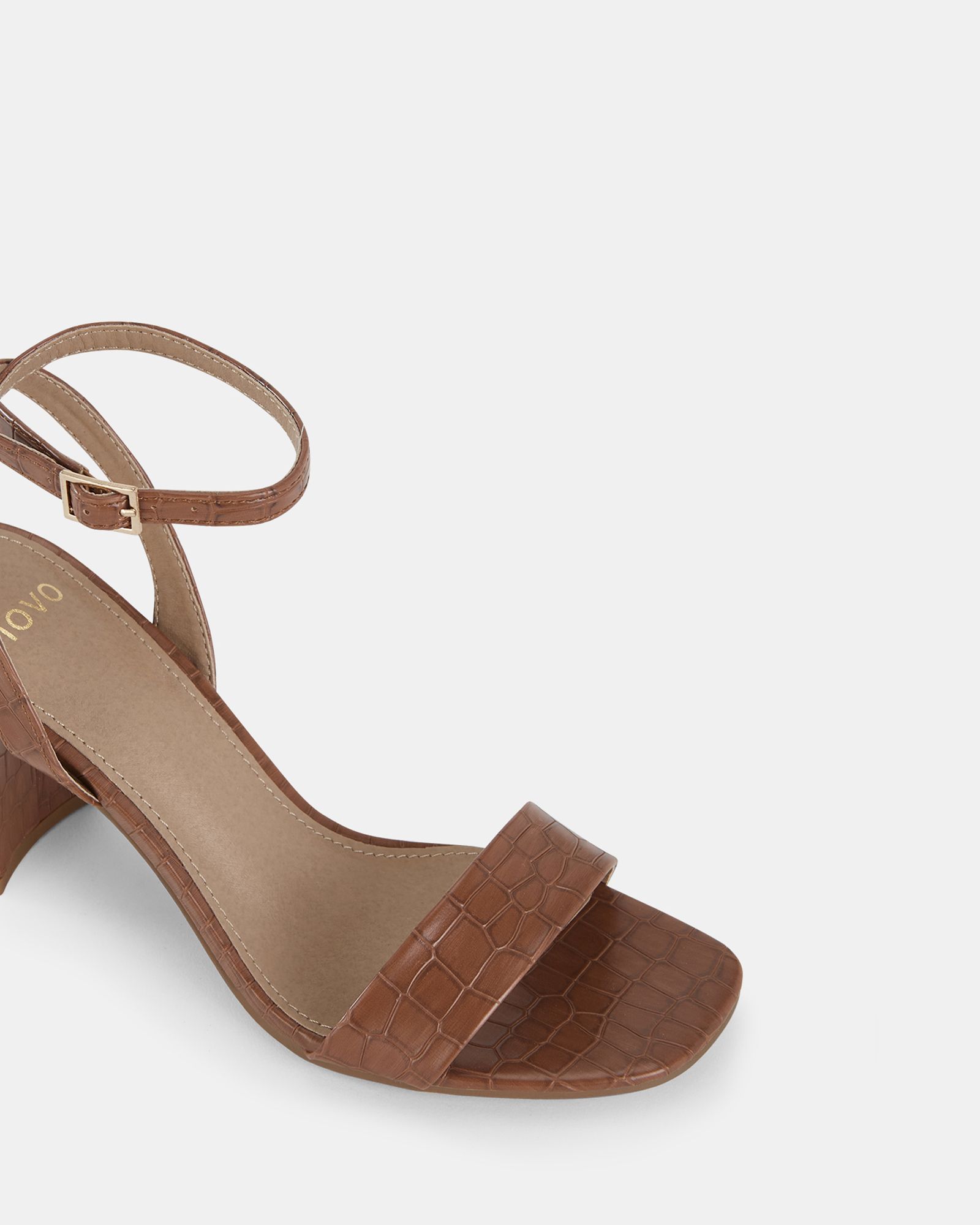 MARTINEZ Tan Block Heel Sandal