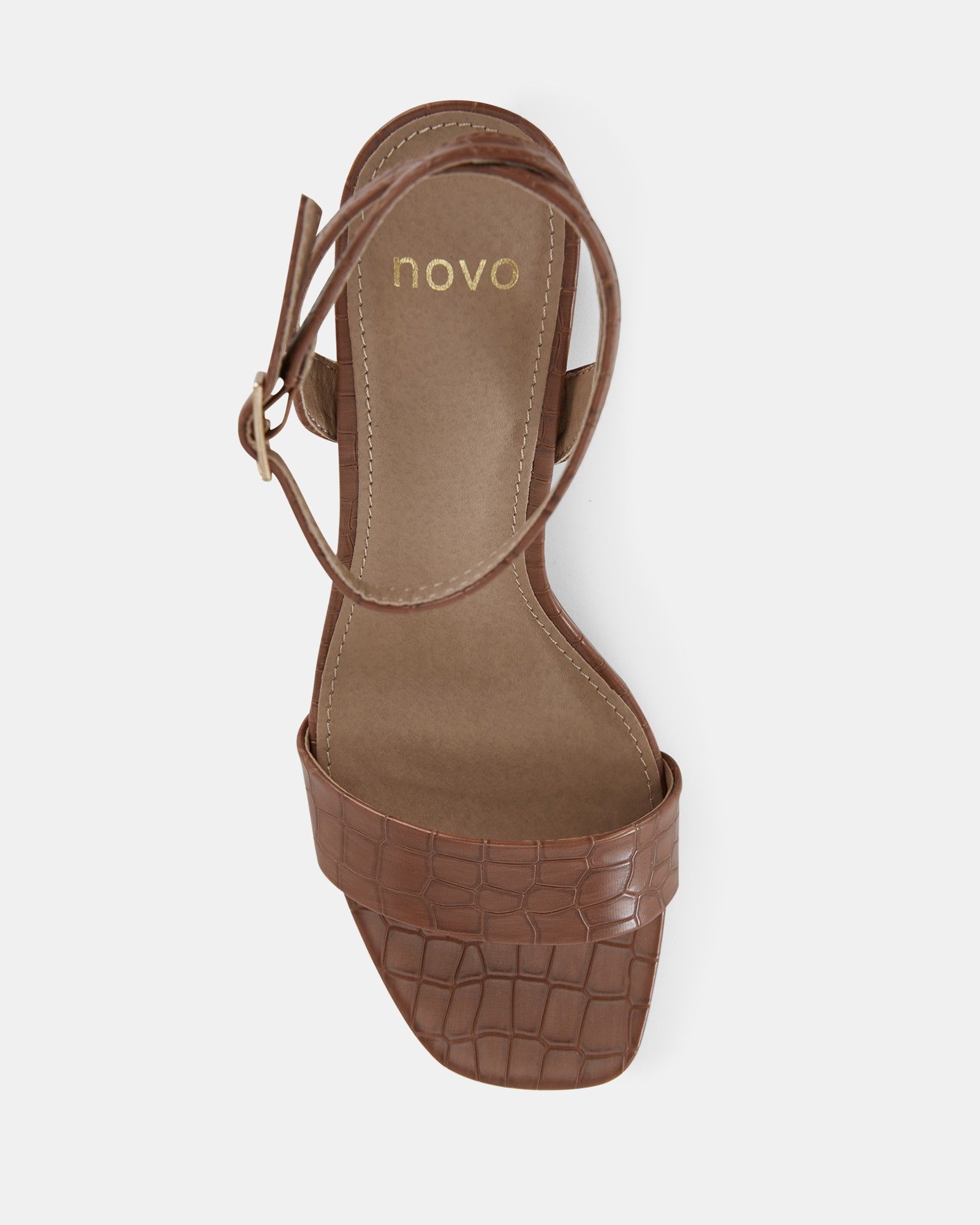 MARTINEZ Tan Block Heel Sandal