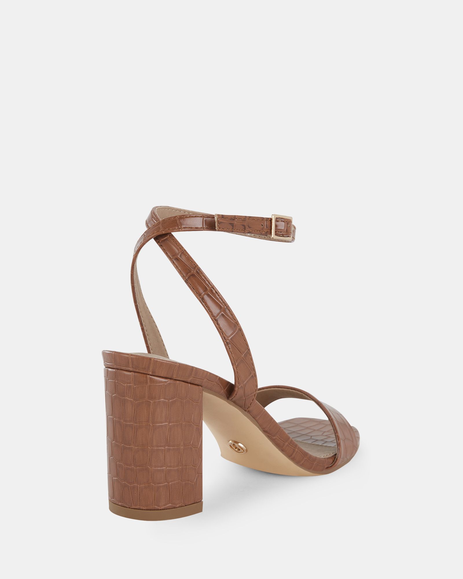 MARTINEZ Tan Block Heel Sandal