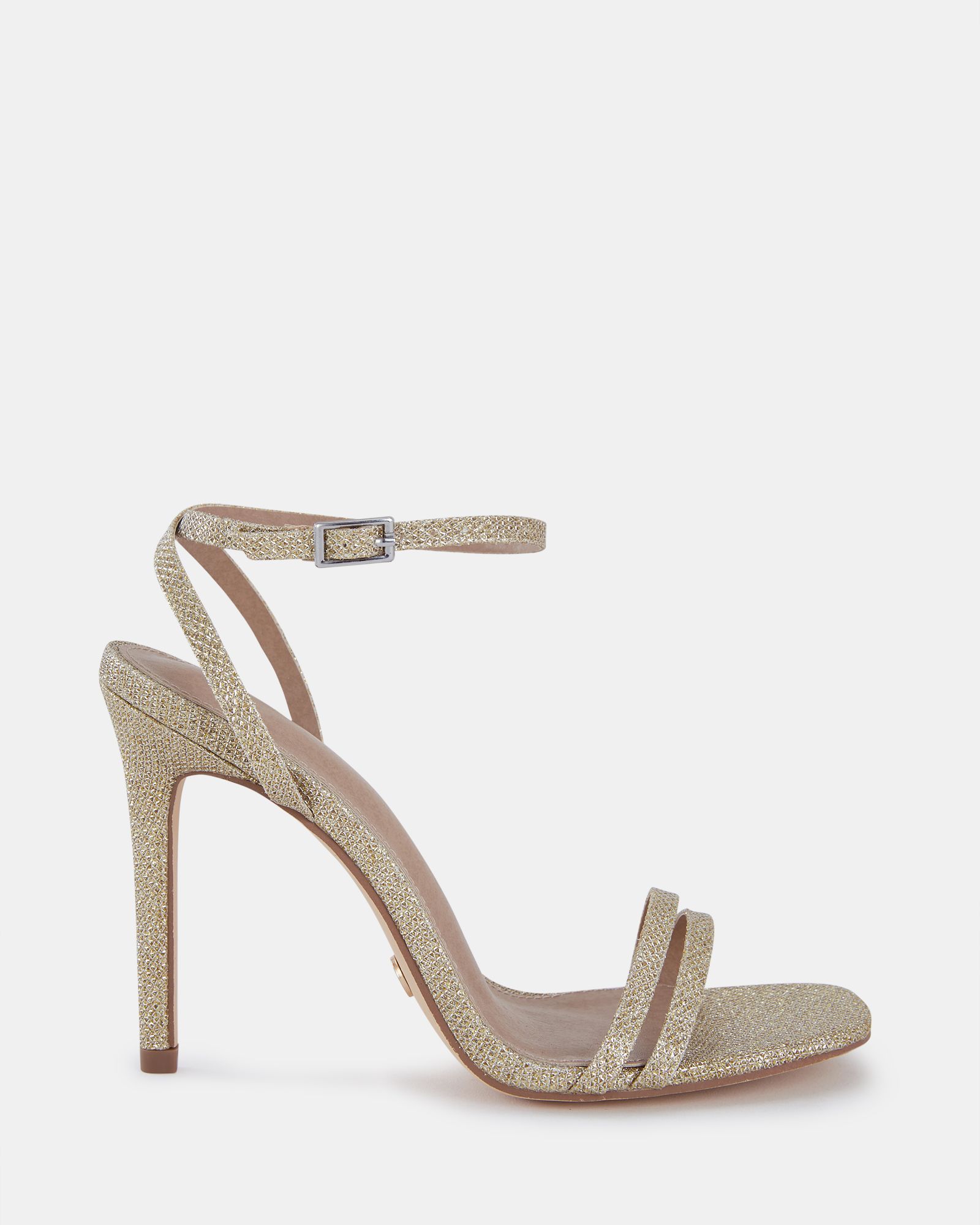 WIDE FIT MCKENNA Gold Strappy Heeled Sandal