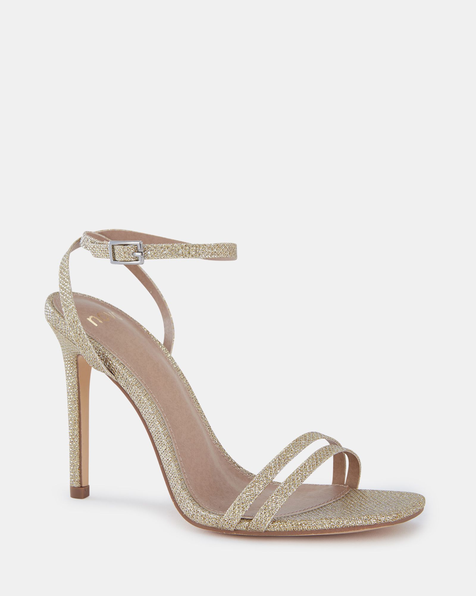 MCKENNA Gold Strappy Heeled Sandal