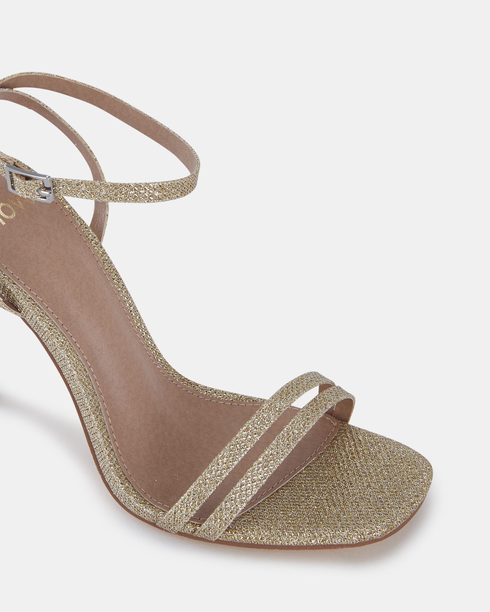 WIDE FIT MCKENNA Gold Strappy Heeled Sandal