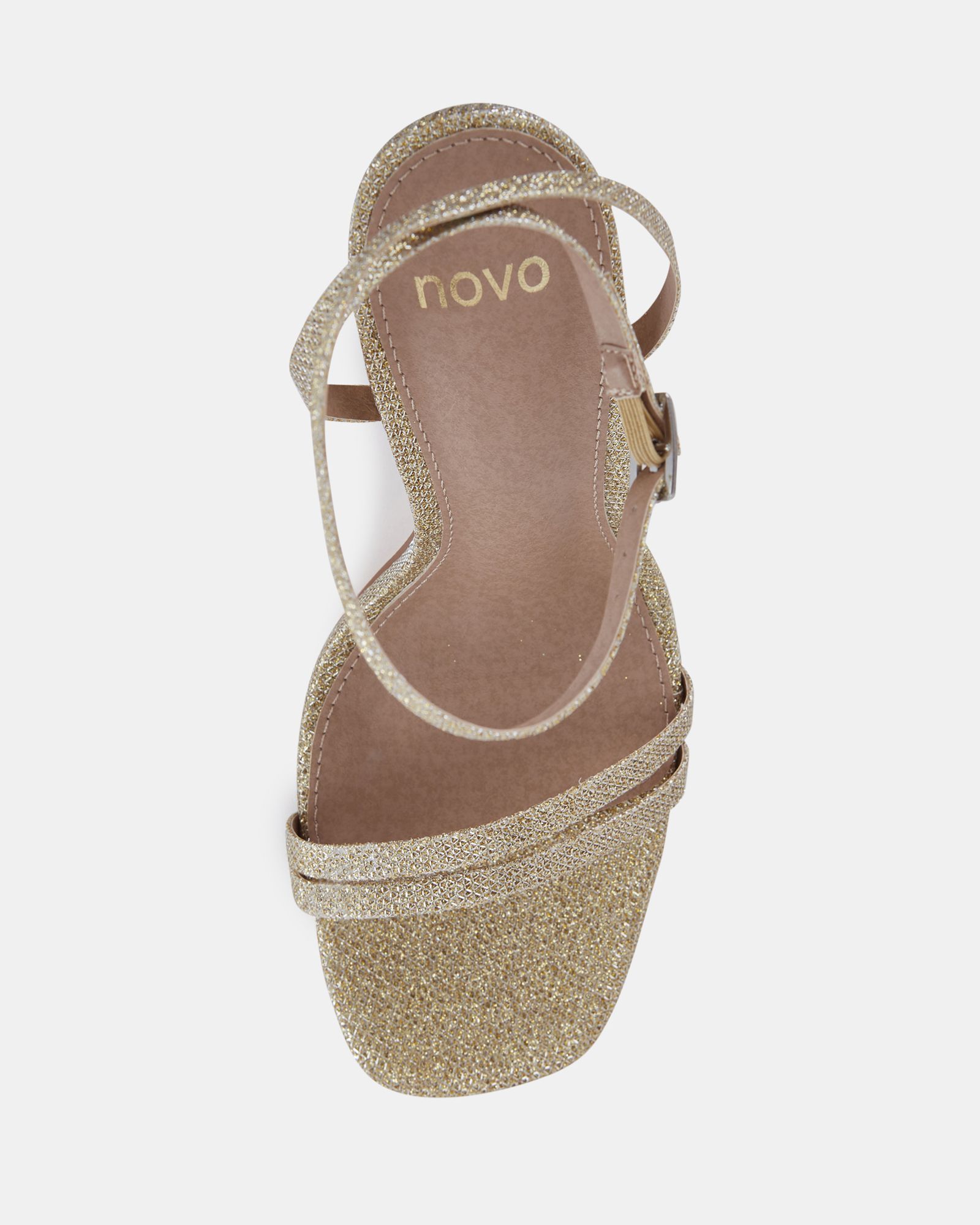 MCKENNA Gold Strappy Heeled Sandal