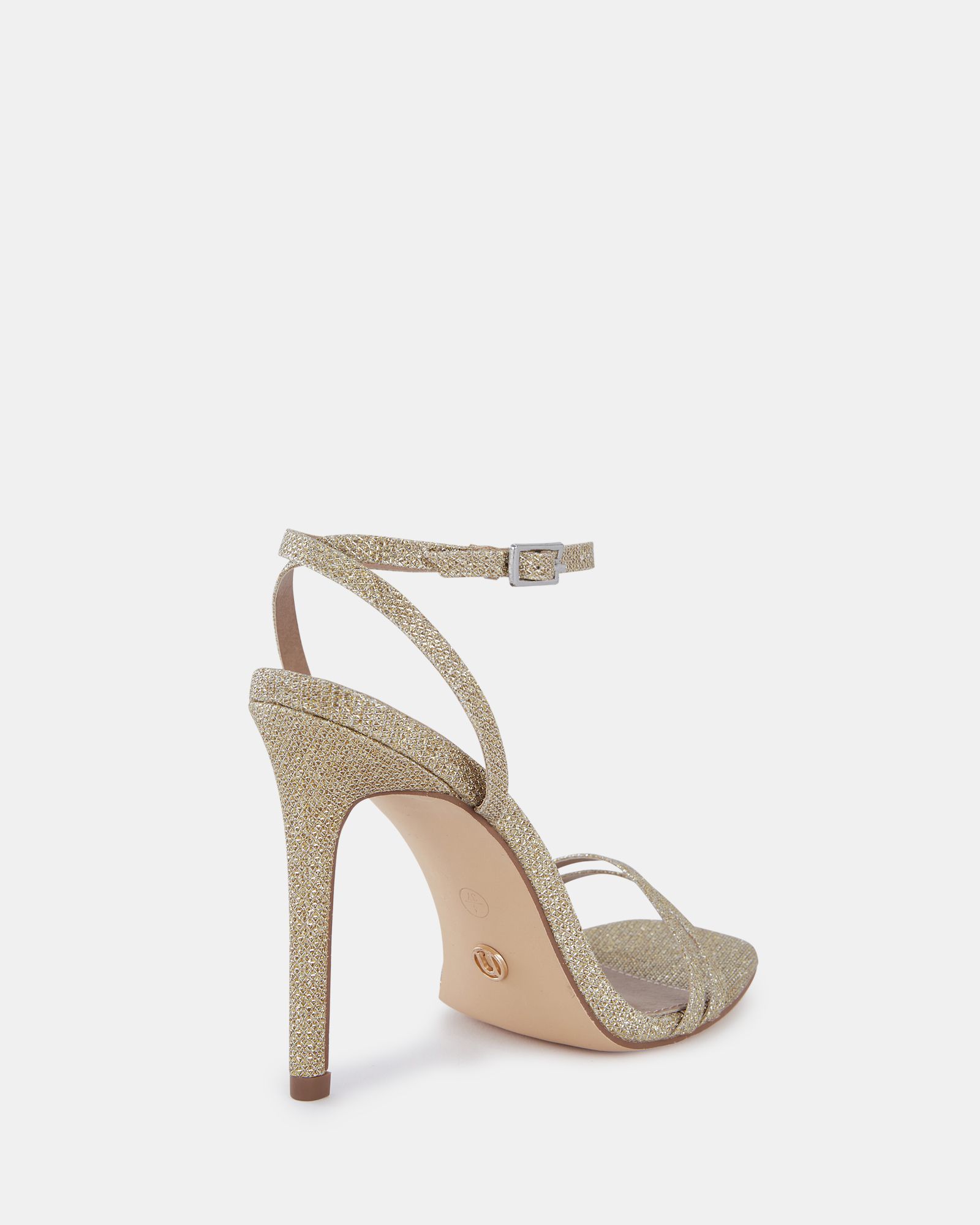 MCKENNA Gold Strappy Heeled Sandal