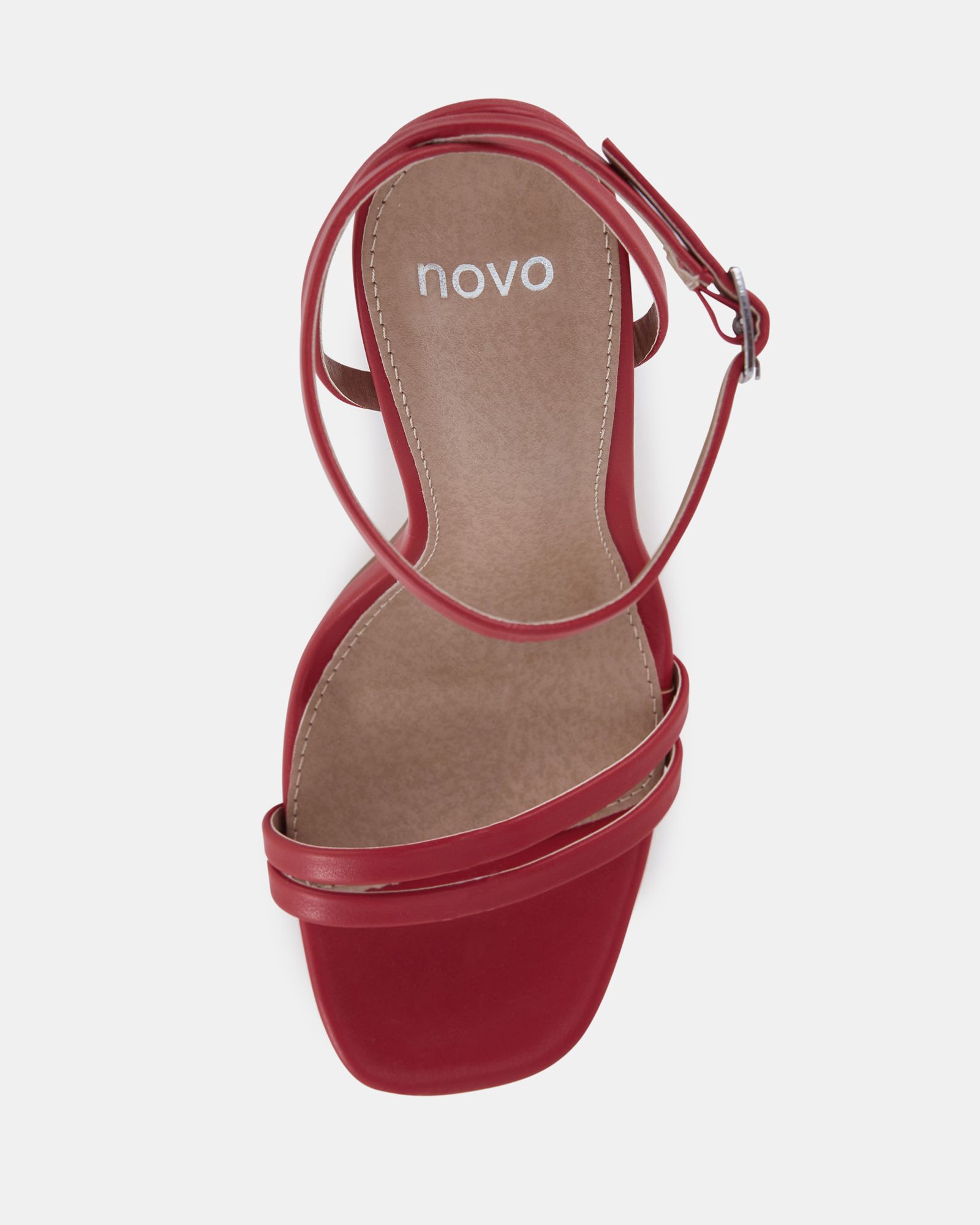 MCKENNA Red Strappy Heeled Sandal