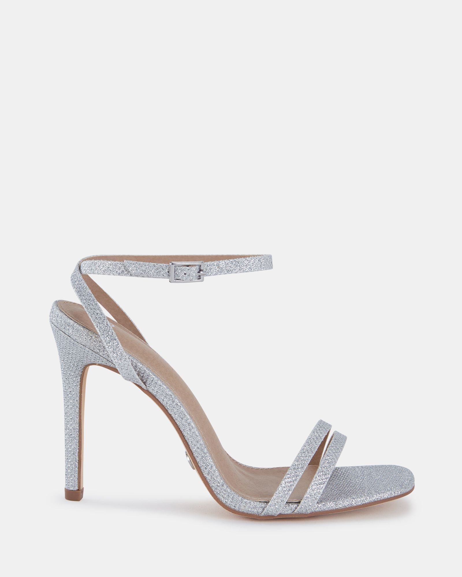 WIDE FIT MCKENNA Silver Strappy Heeled Sandal