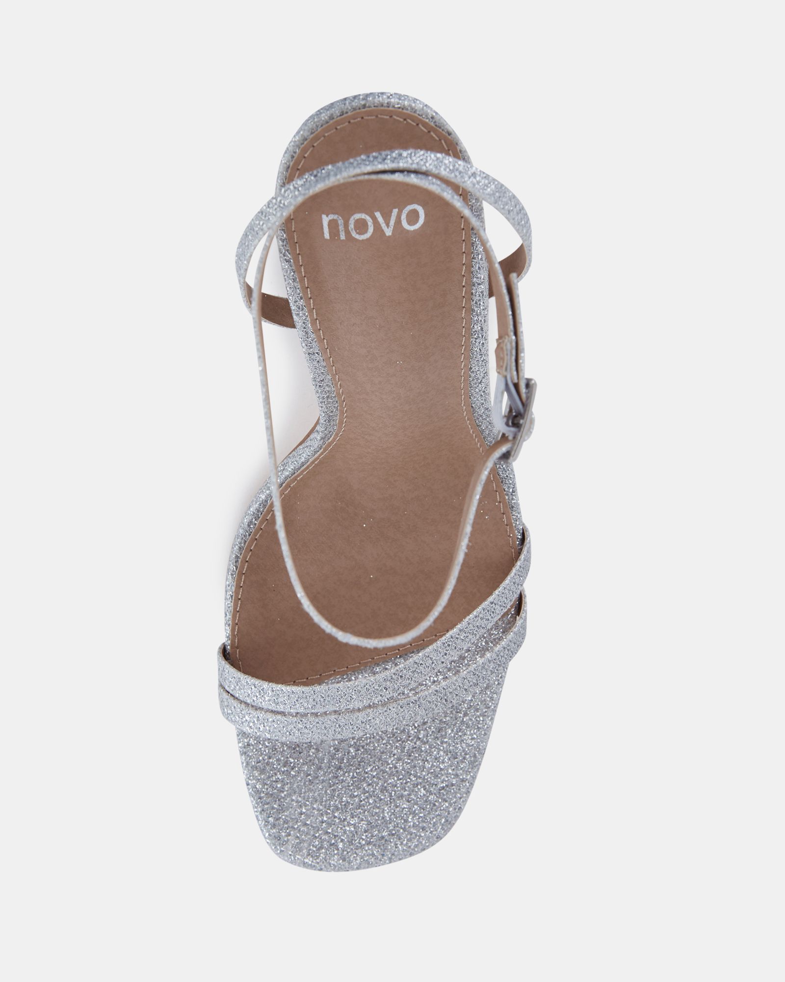 WIDE FIT MCKENNA Silver Strappy Heeled Sandal