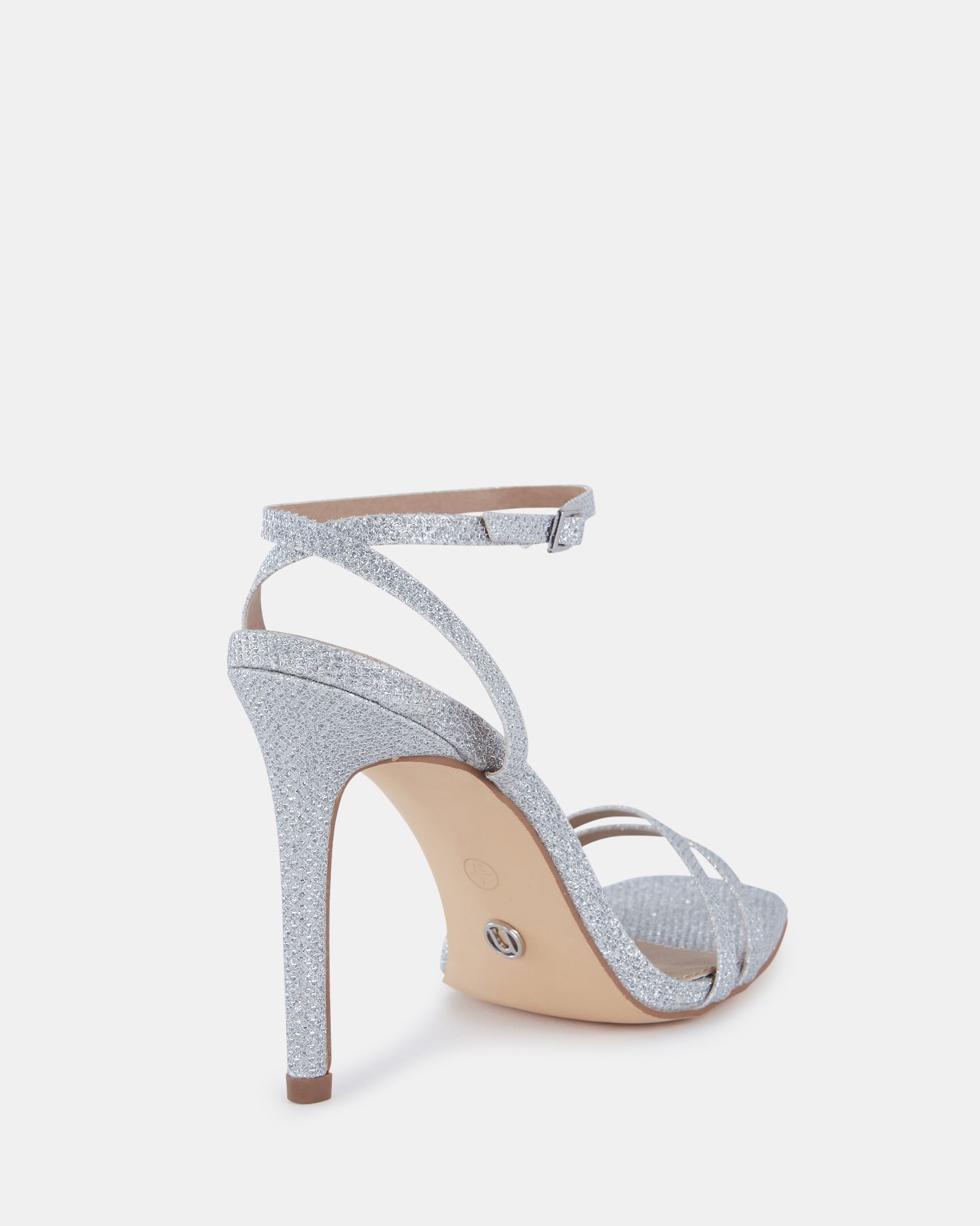 WIDE FIT MCKENNA Silver Strappy Heeled Sandal