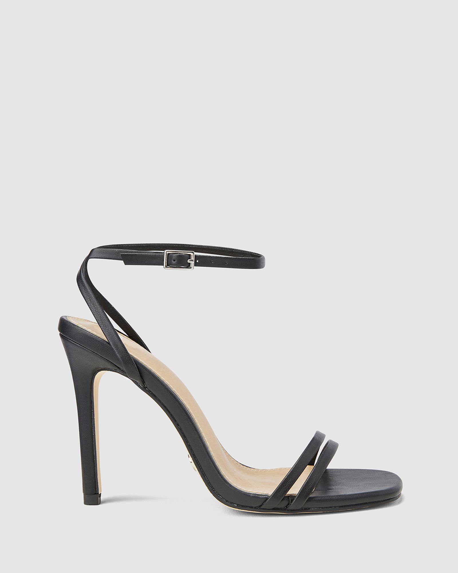WIDE FIT MCKENNA Black Strappy Heeled Sandal