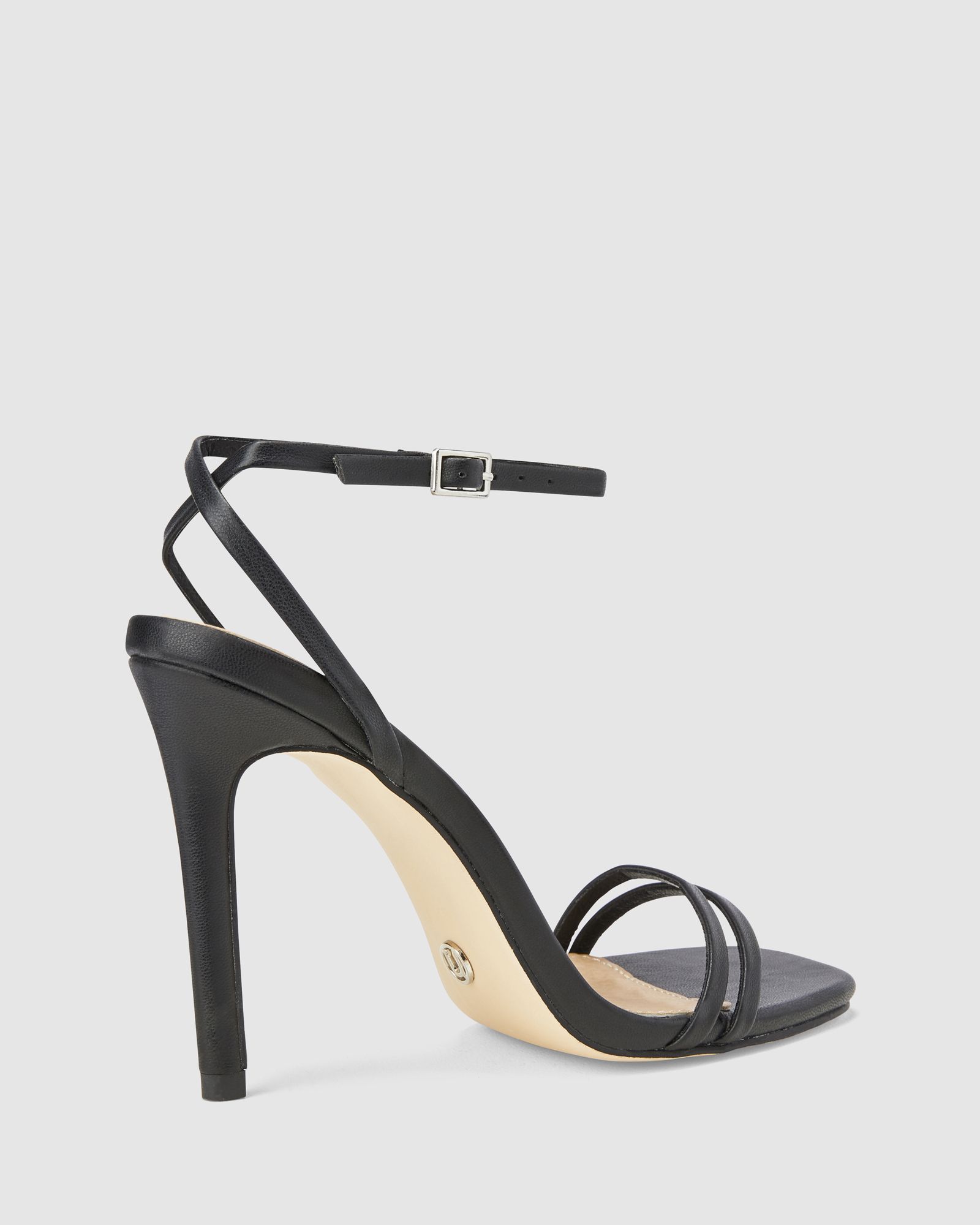 Mckenna Black Strappy Stiletto Heels