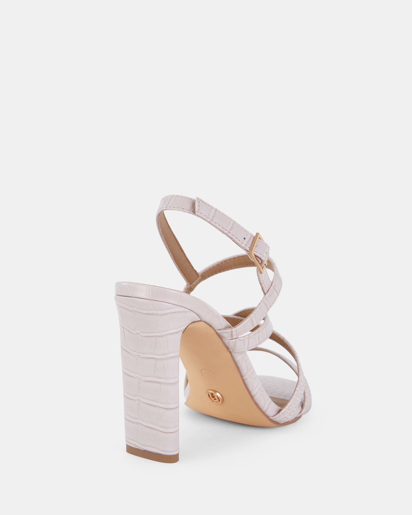 MIMOSA Nude Strappy Block Heels