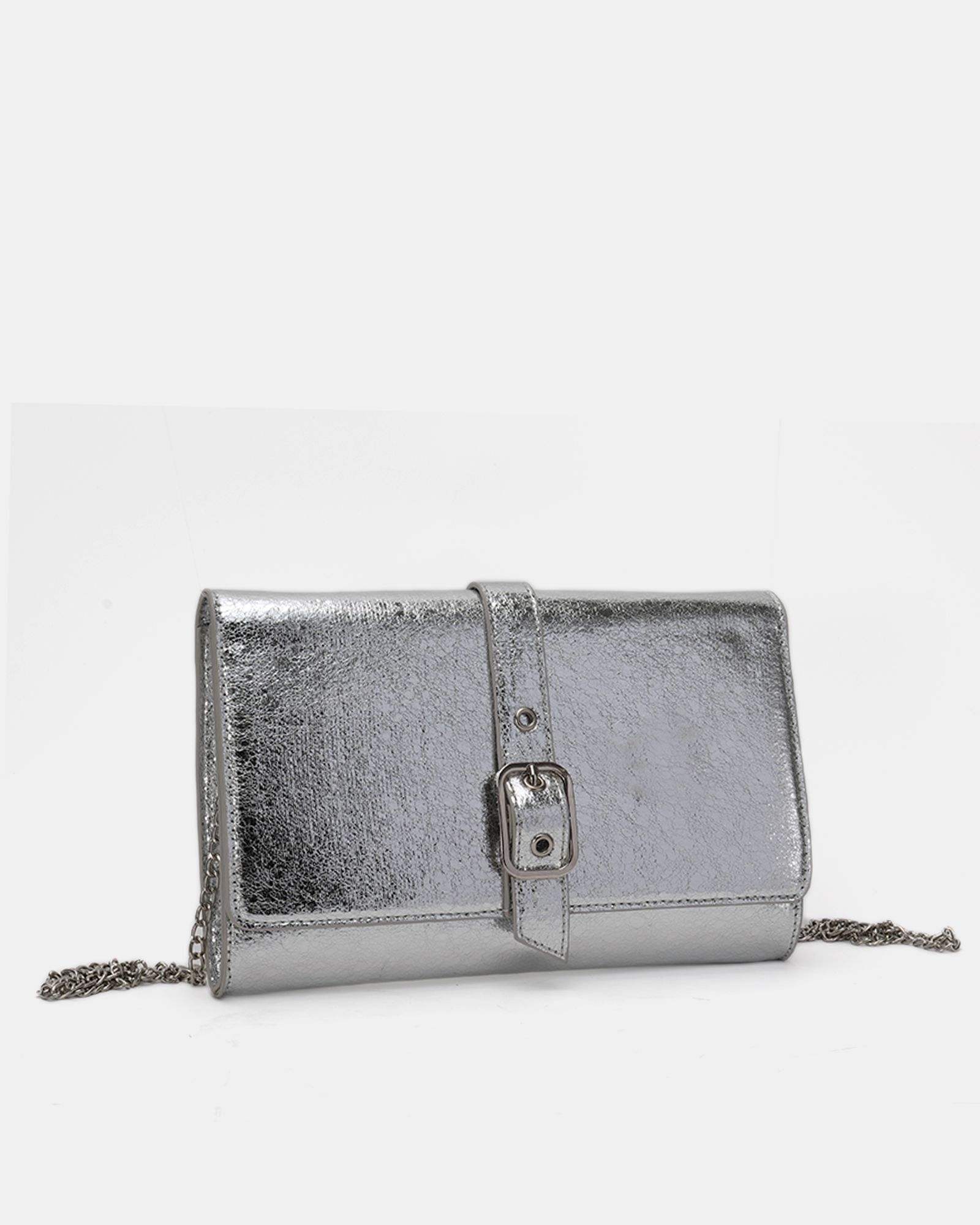 Ally Silver Clutch Bag