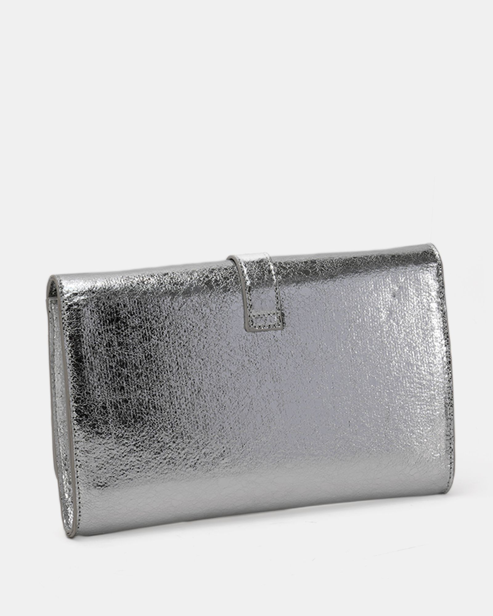 Ally Silver Clutch Bag