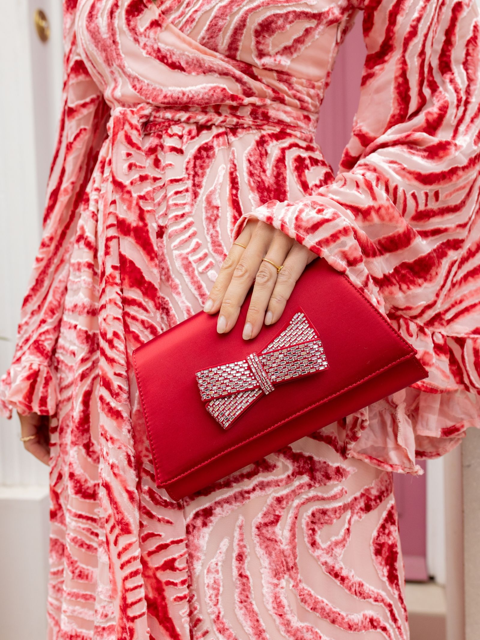 Annie Red Luxe Clutch Bag