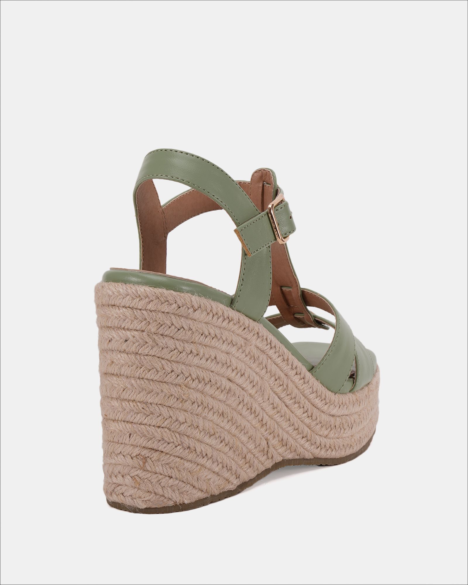 BEATRIX Sage Tbar Wedge Espadrille Sandal