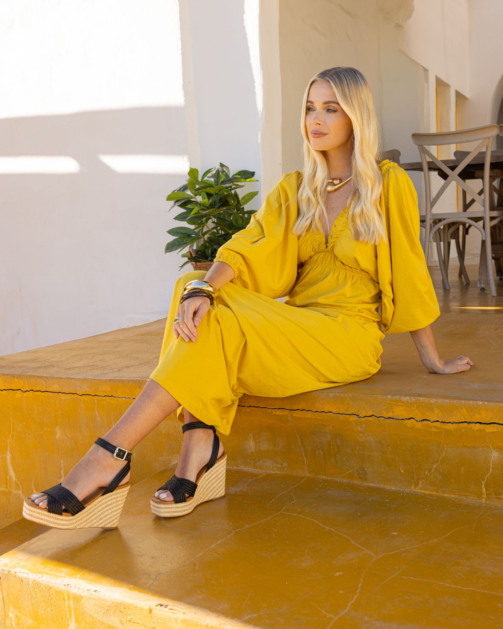 WIDE FIT BELLA Black Woven Detail Wedge Sandal