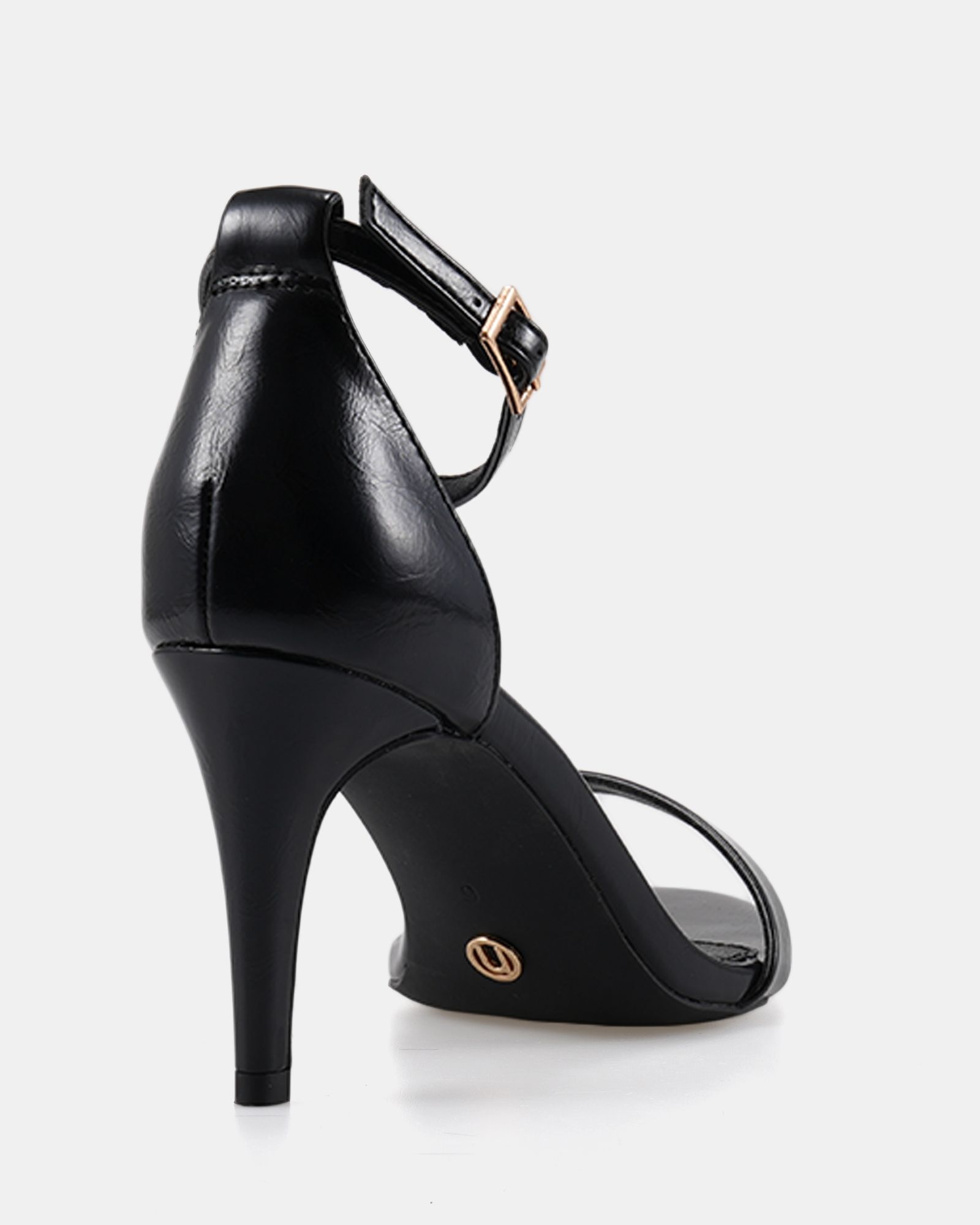Berril Black Patent Two Part Mid Heels