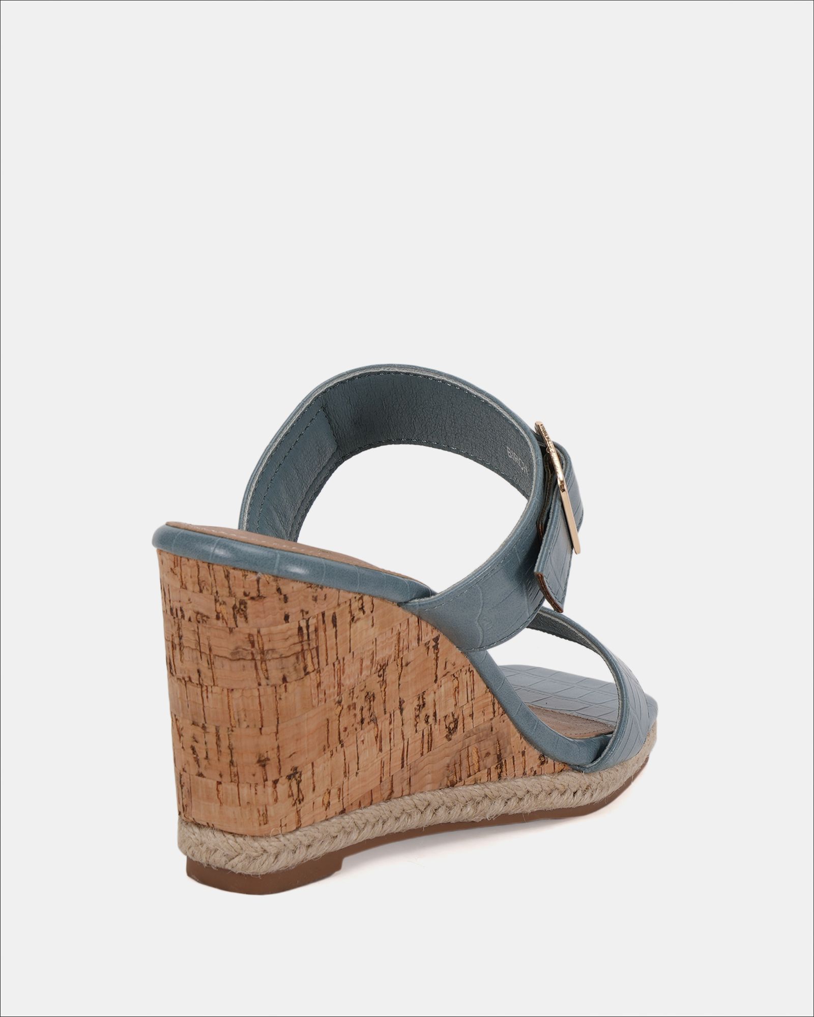BIRCH Blue Buckle Mule Wedge Sandal
