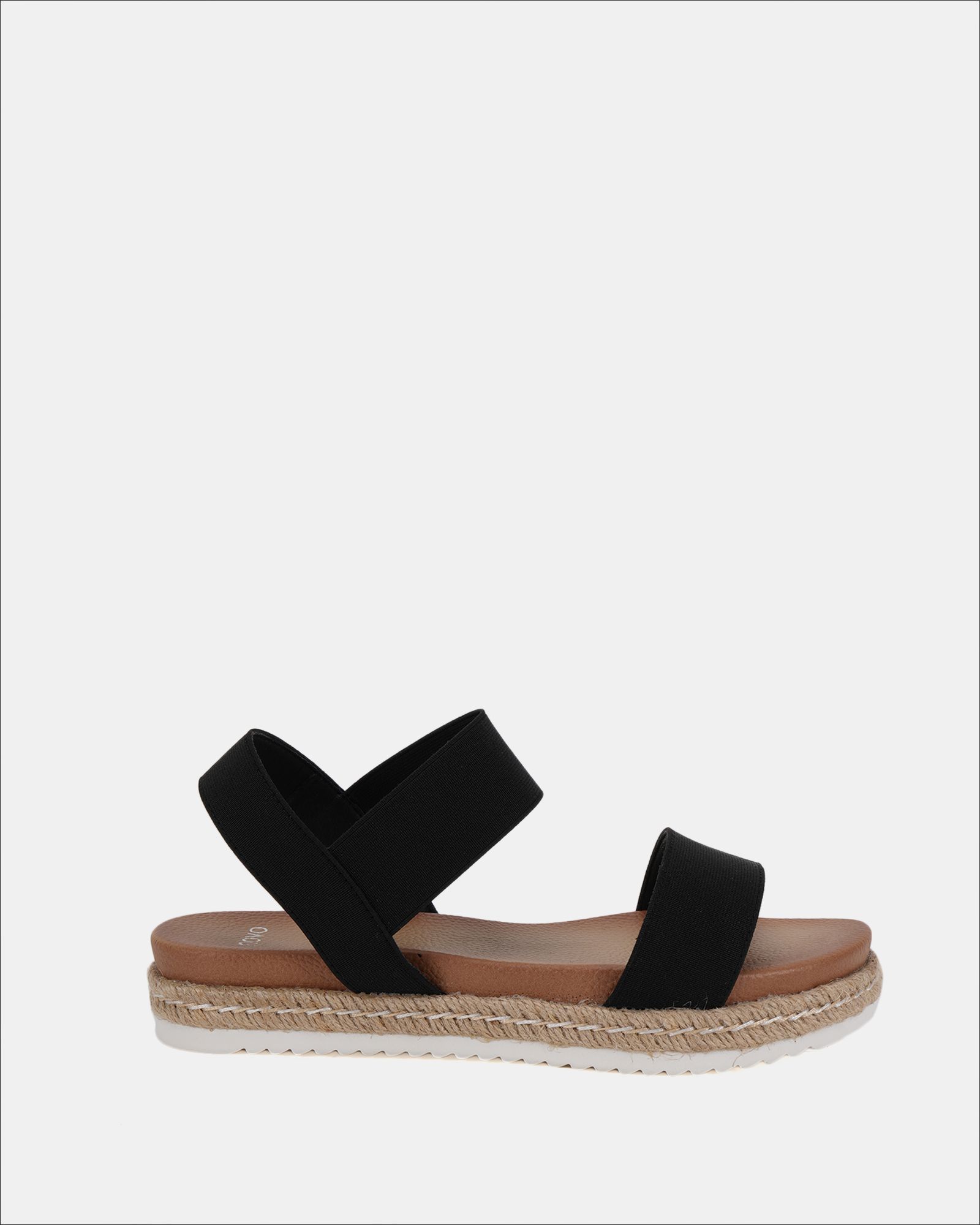 WIDE FIT BOLOGNA Black Stretch Espadrille Sandal