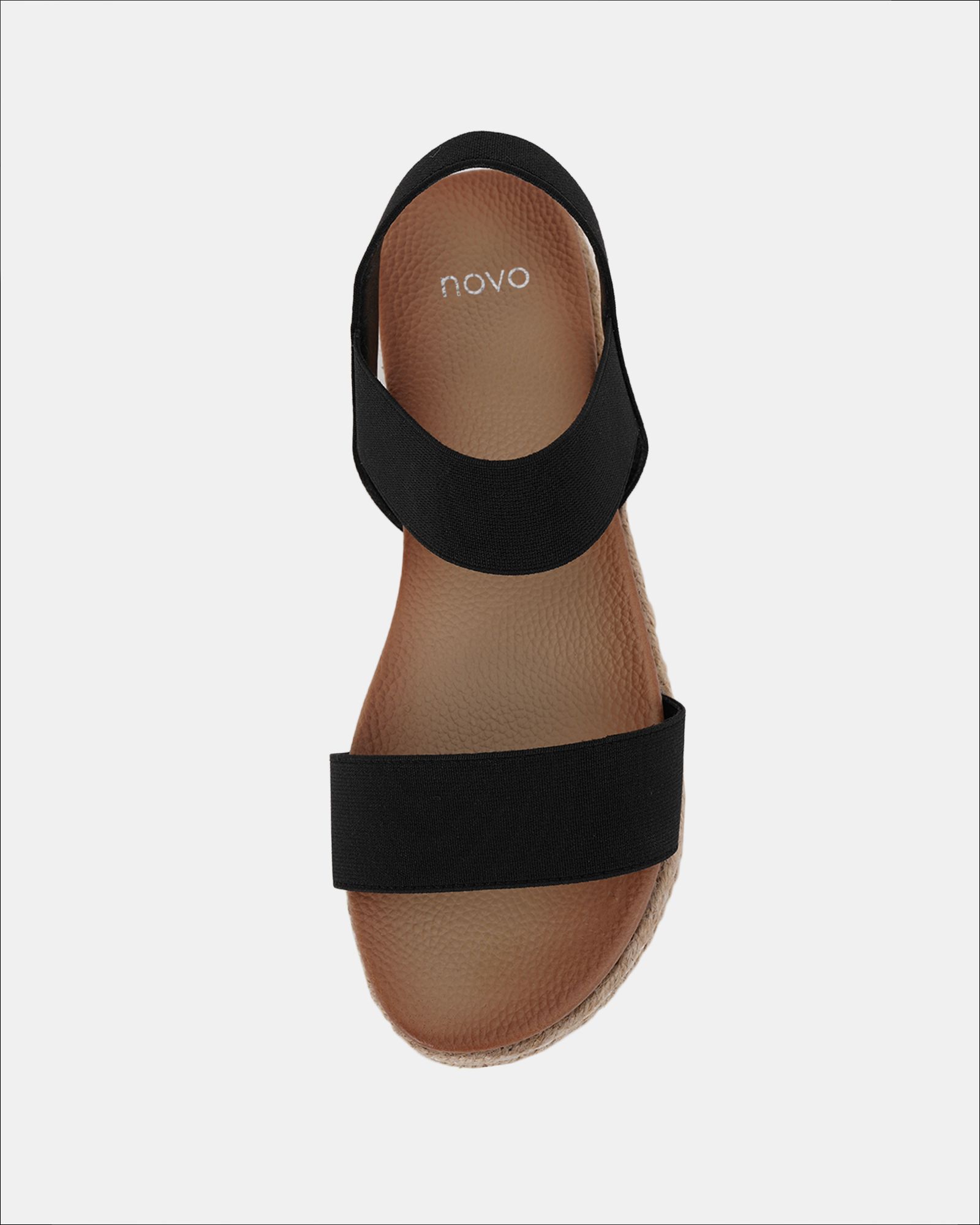WIDE FIT BOLOGNA Black Stretch Espadrille Sandal