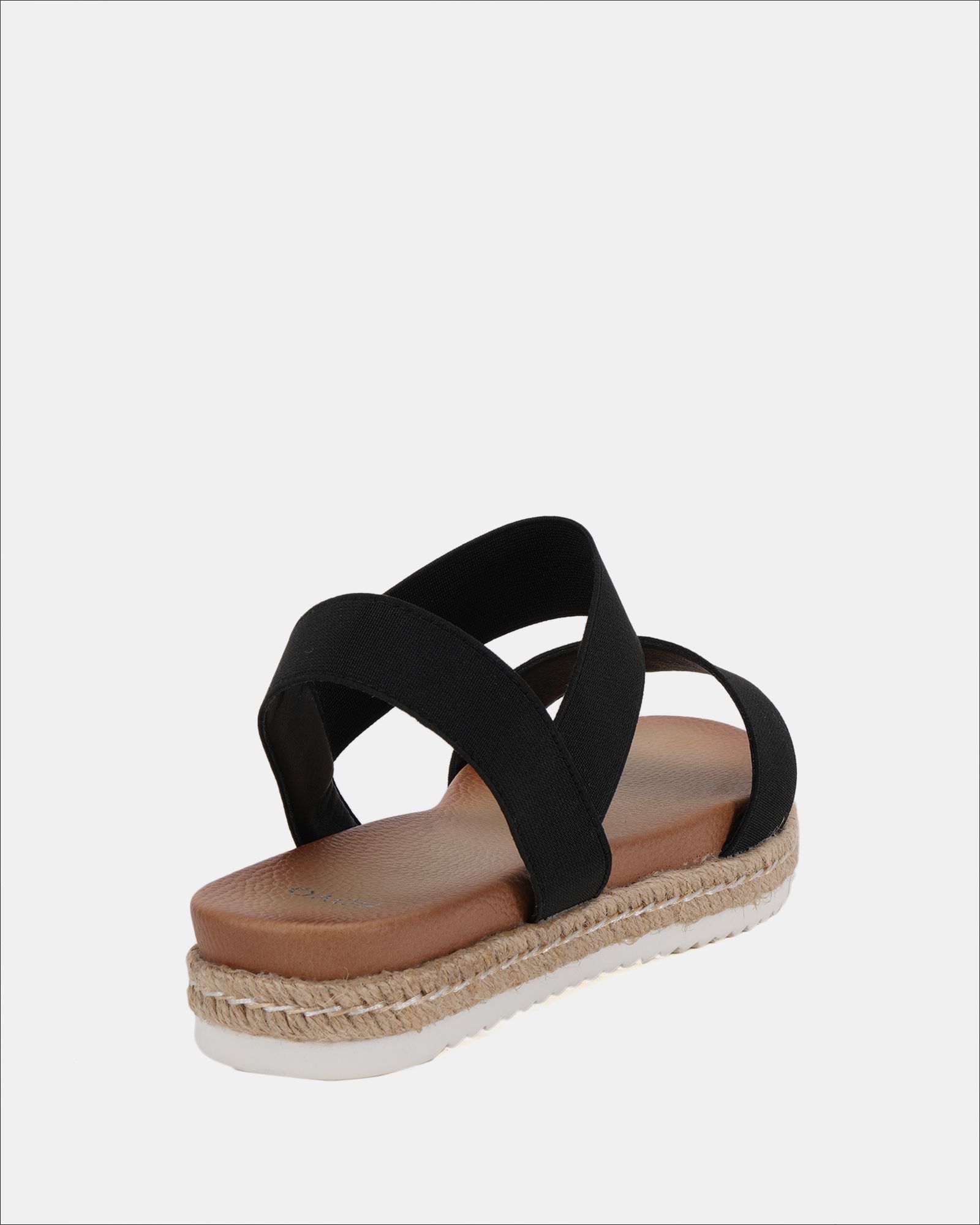 WIDE FIT BOLOGNA Black Stretch Espadrille Sandal