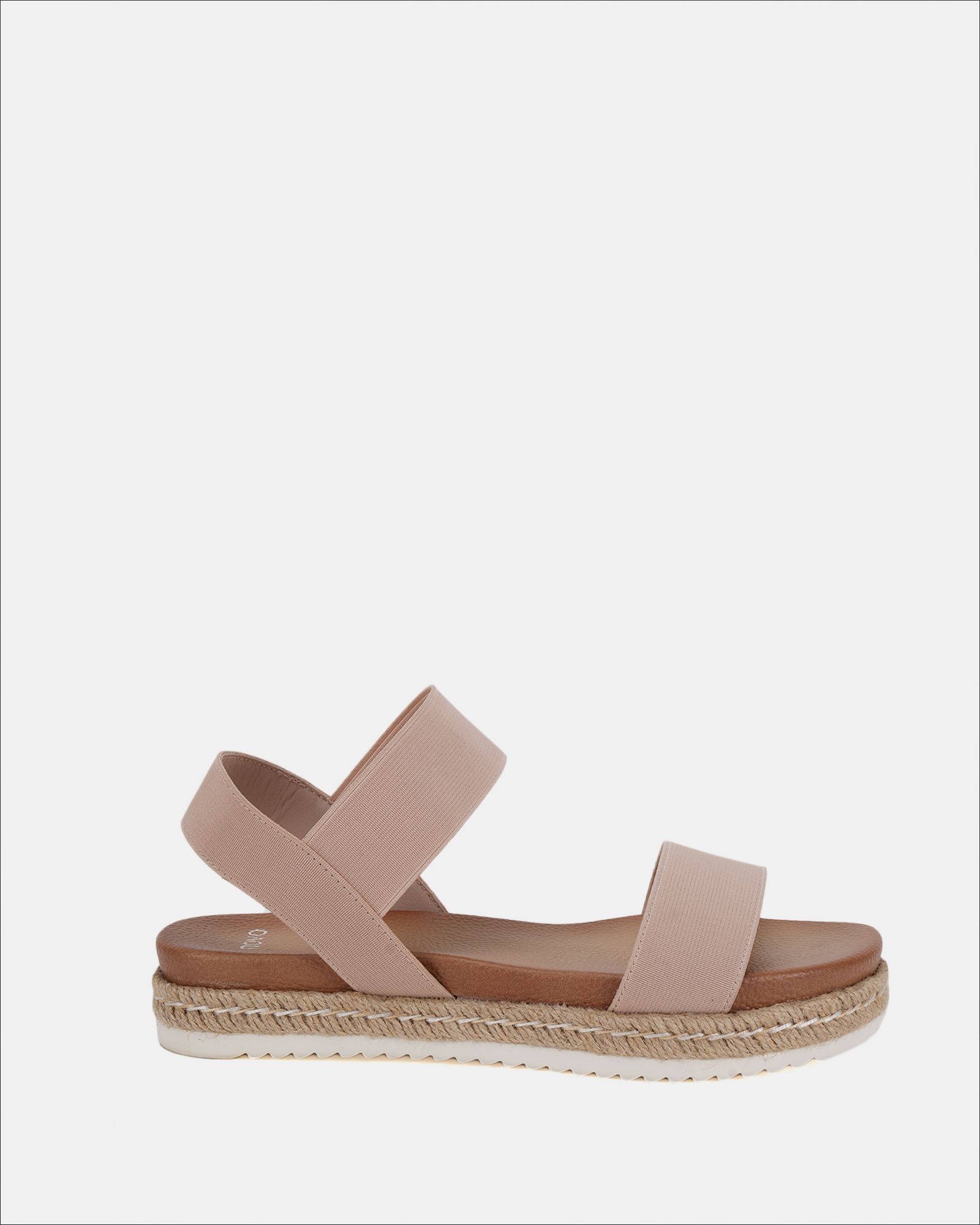 WIDE FIT BOLOGNA Nude Stretch Espadrille Sandal