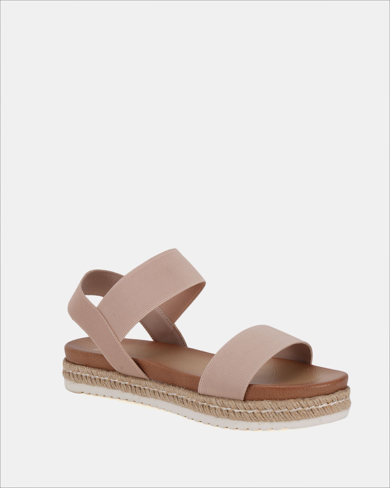 WIDE FIT BOLOGNA Nude Stretch Espadrille Sandal