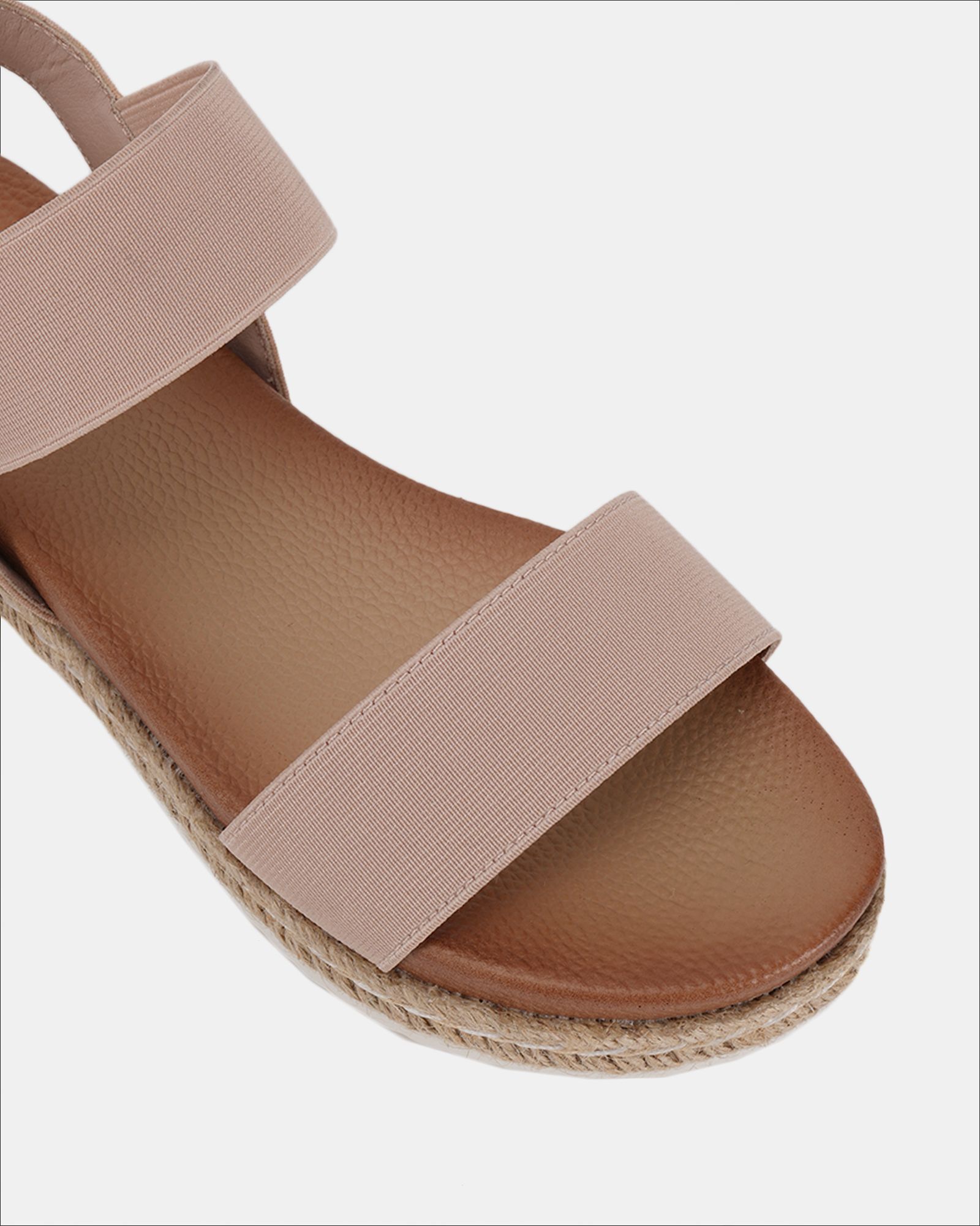 WIDE FIT BOLOGNA Nude Stretch Espadrille Sandal