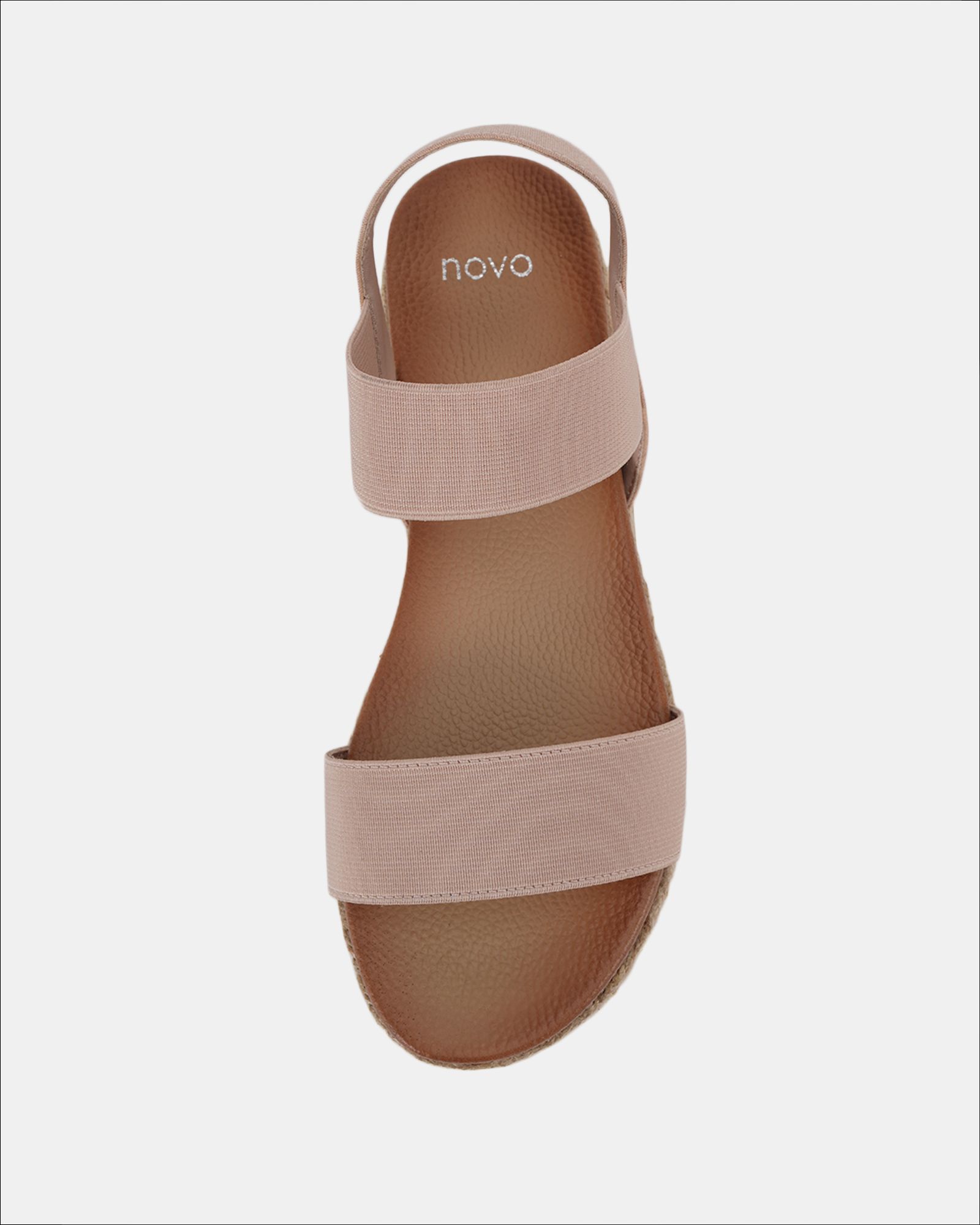 WIDE FIT BOLOGNA Nude Stretch Espadrille Sandal