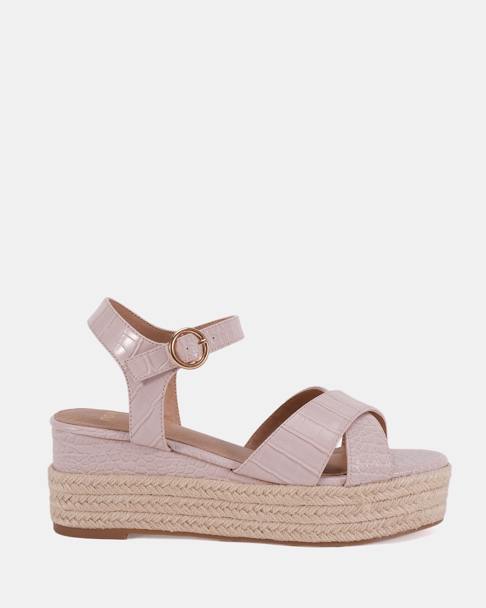BOWEN Nude Mid Espadrille Wedge Sandal